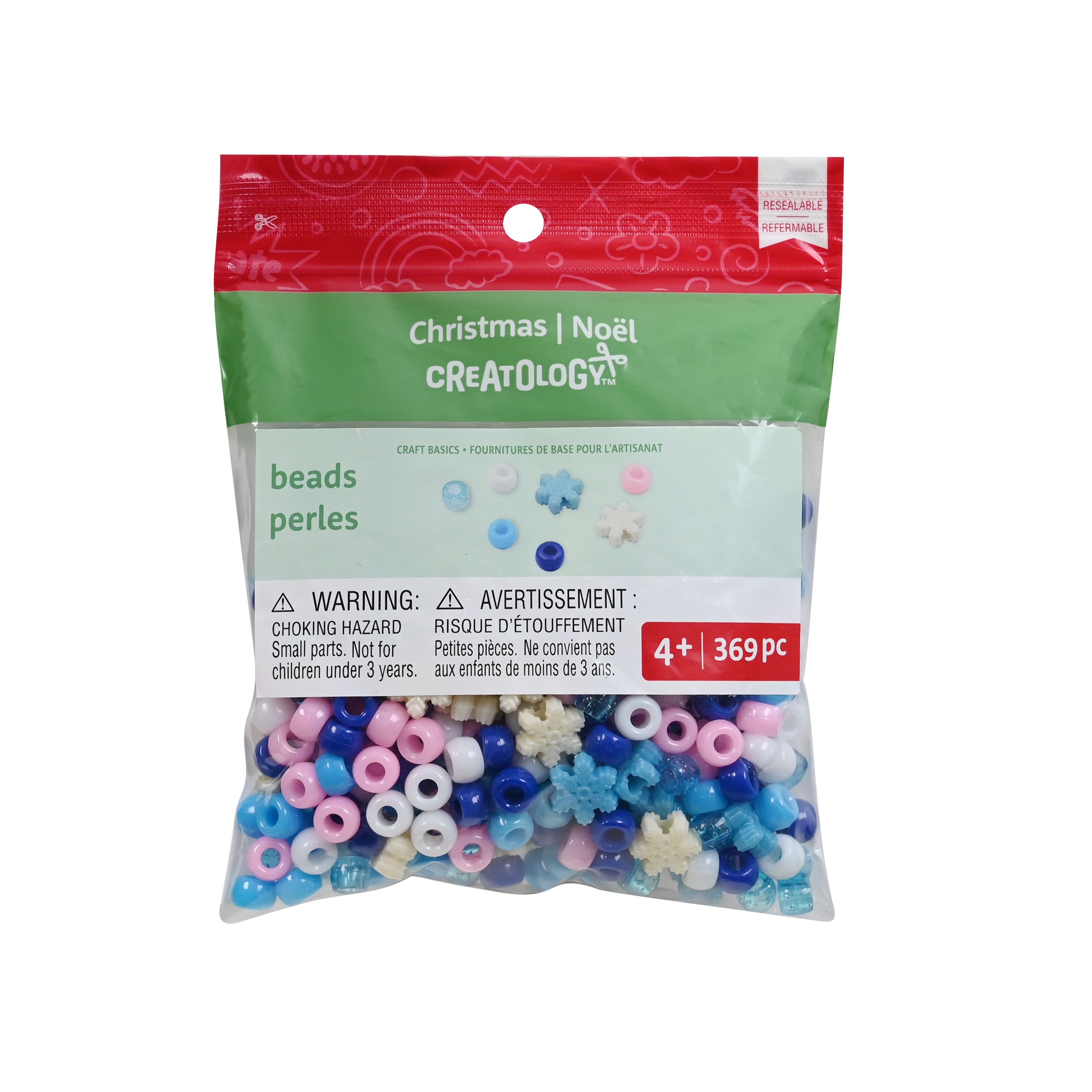 Blue, White &#x26; Pink Snowflake Bead Mix by Creatology&#x2122;