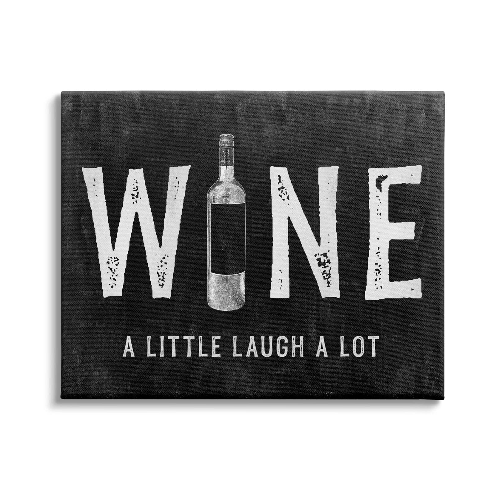Stupell Industries Wine A Little Laugh A Lot Bottle Typography Canvas Wall Art