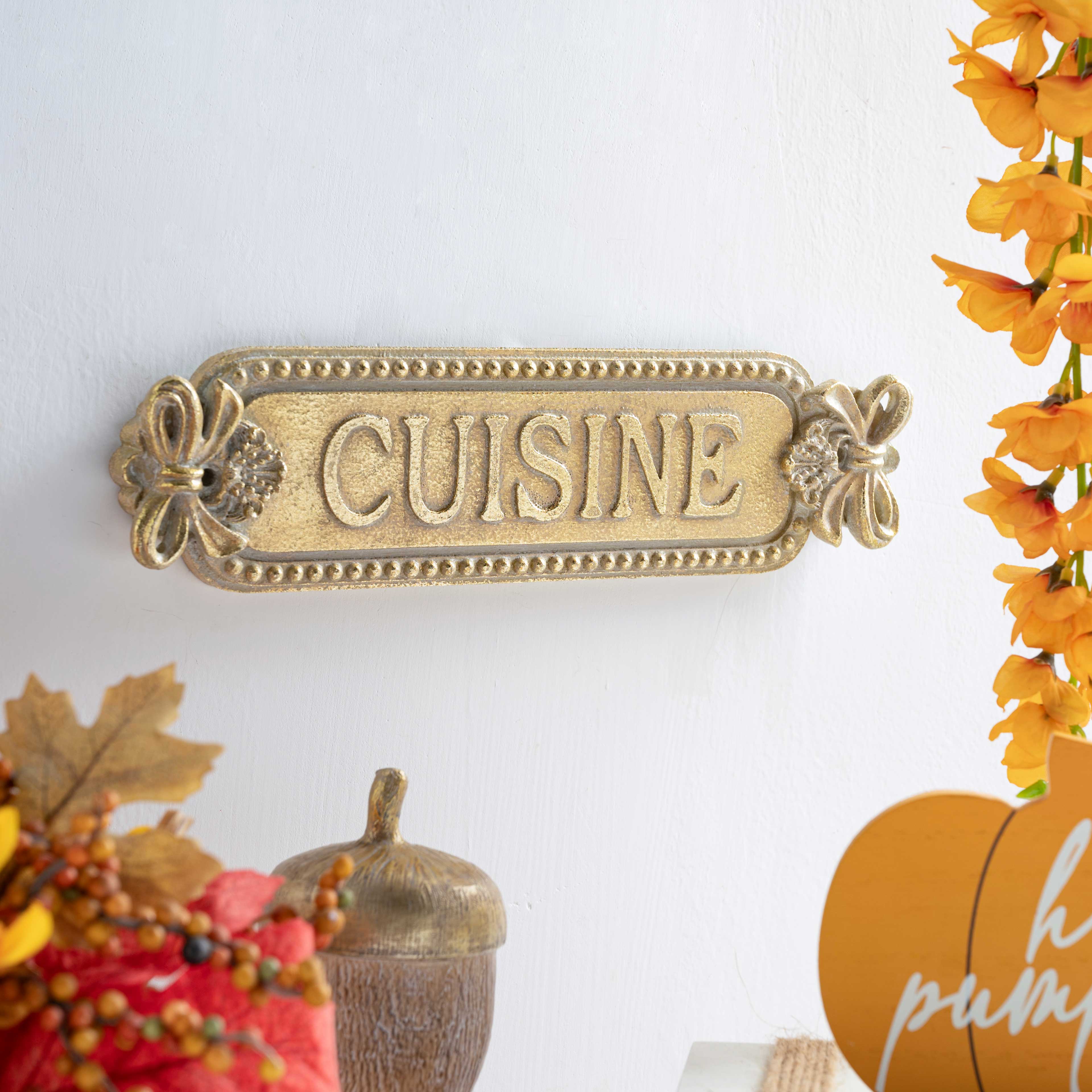 10.5" x 3" Gold Cuisine Wall Décor by Ashland®