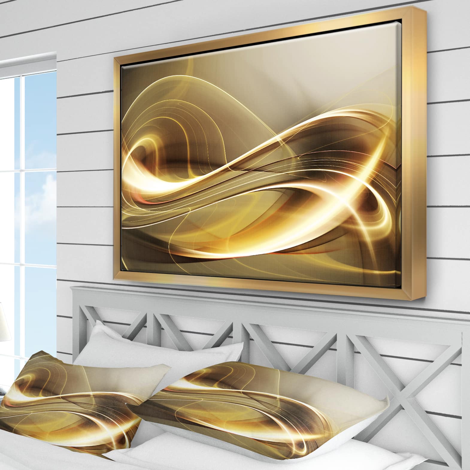 Designart - Elegant Modern Sofa - Large Abstract Framed Canvas Art