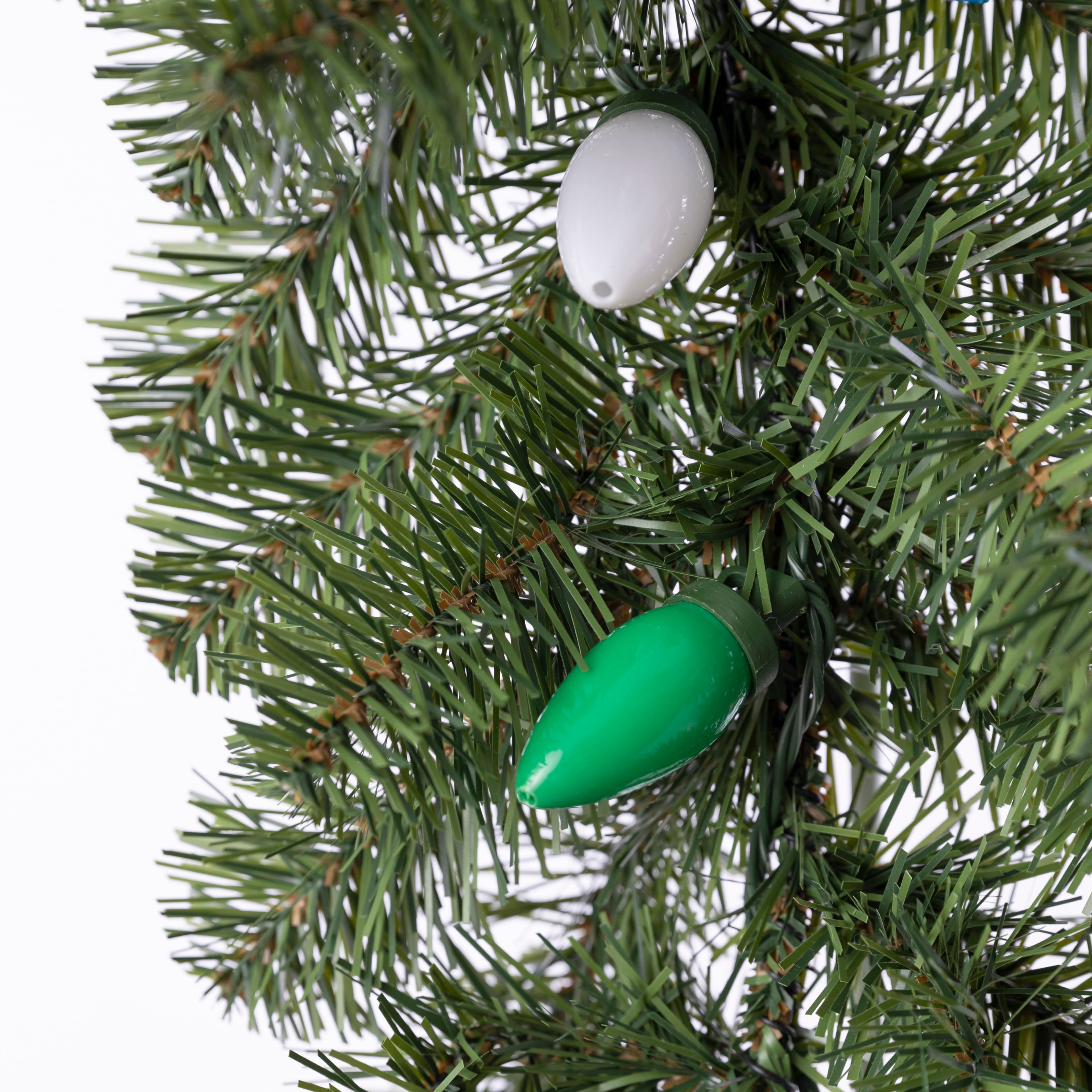 6ft. Pre-Lit Lakewood Spruce Garland, C7 Multicolor LED Lights by Ashland&#xAE;