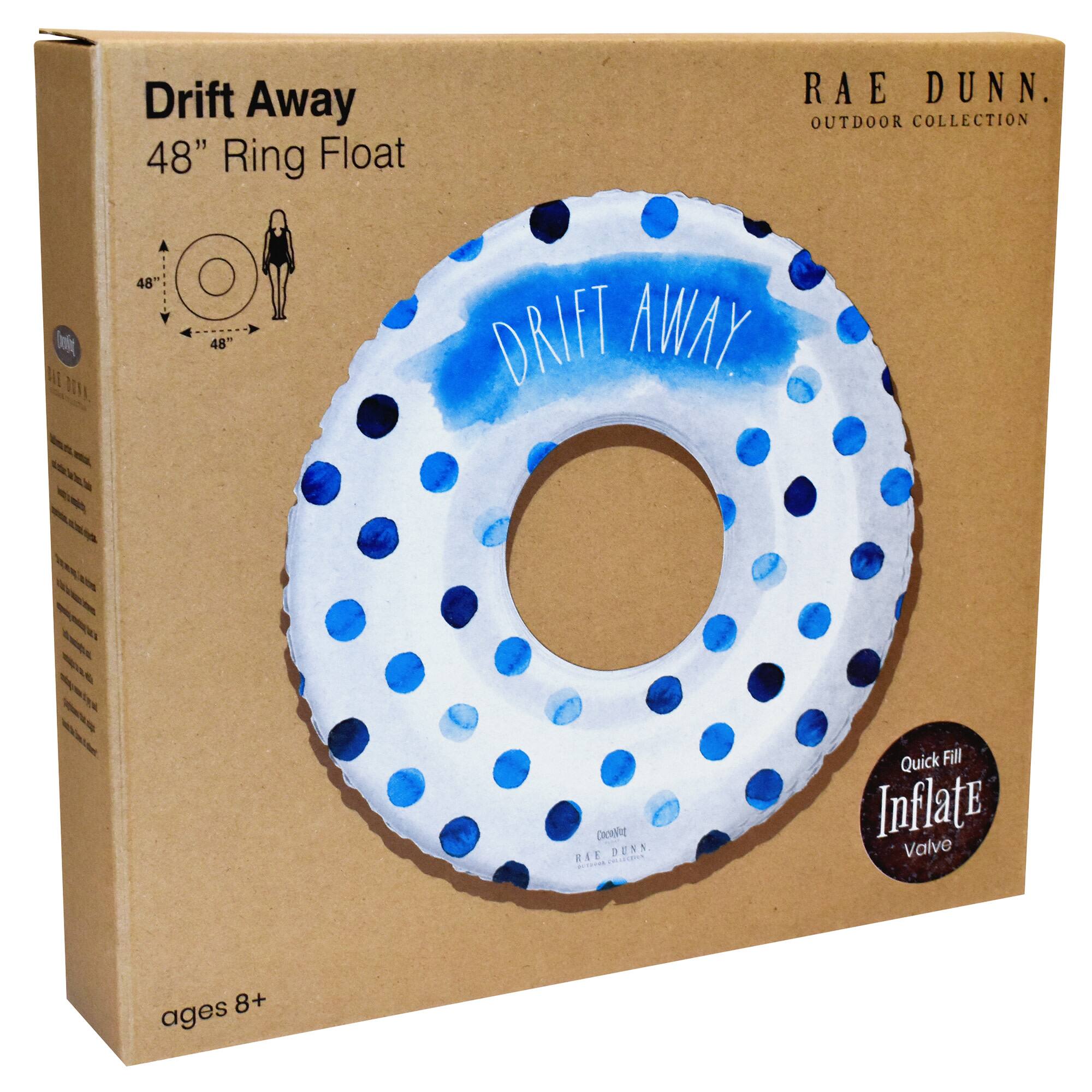 Rae Dunn 4ft. Drift Away Indigo Polka Dot Pattern Ring Float