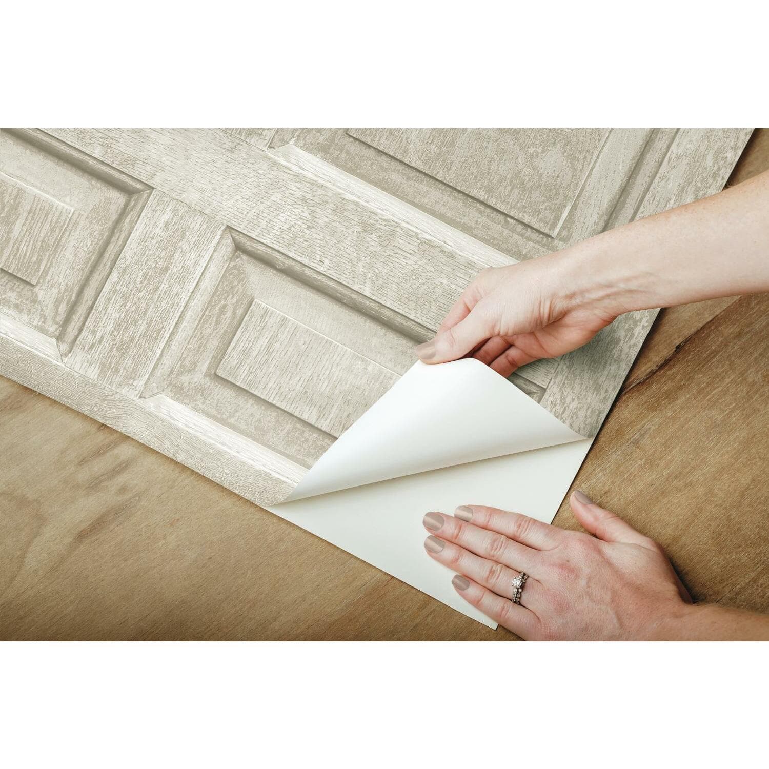 Roommates Beveled Wood Paneling Peel & Stick Wallpaper