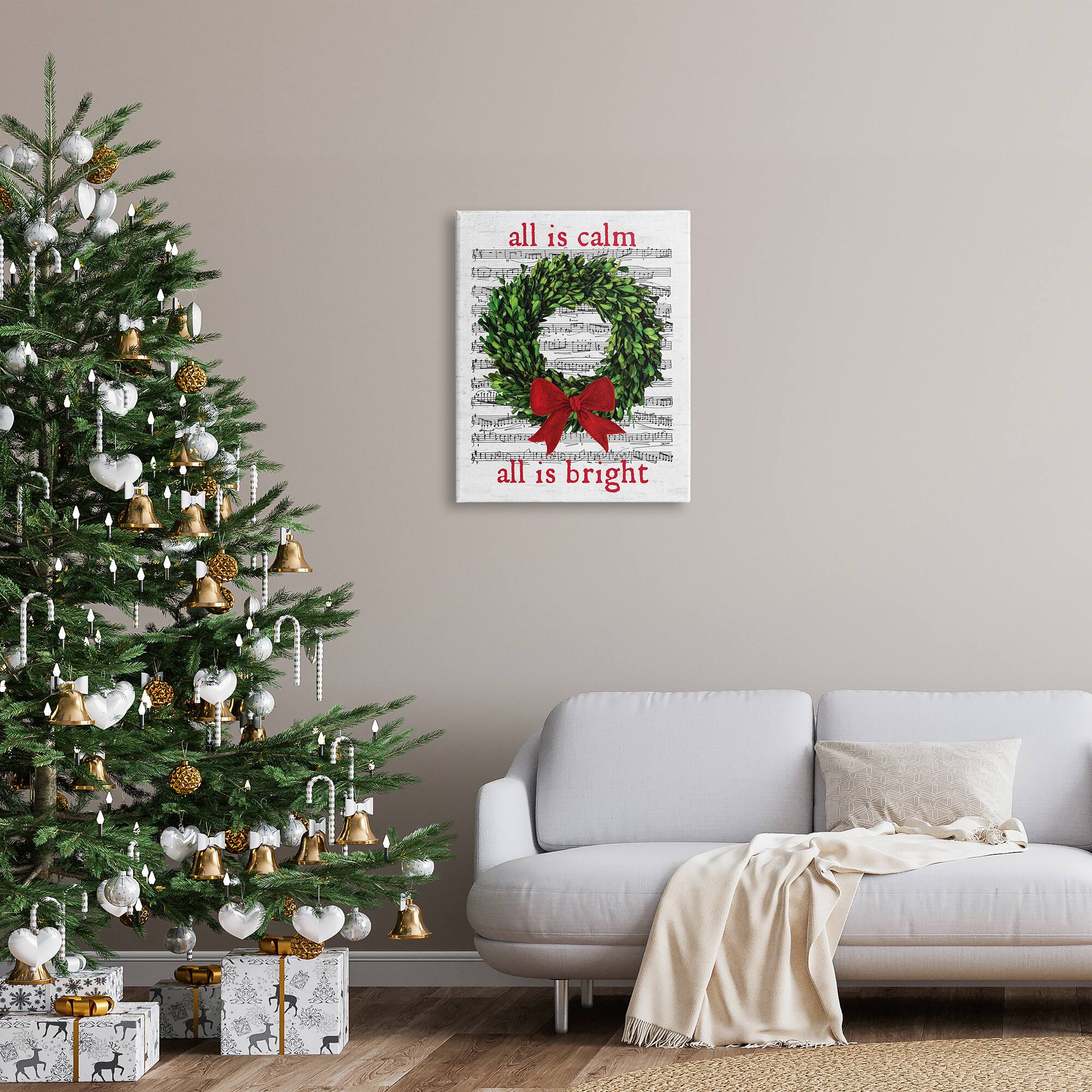 Stupell Industries All Is Calm Christmas Song Canvas Wall Art