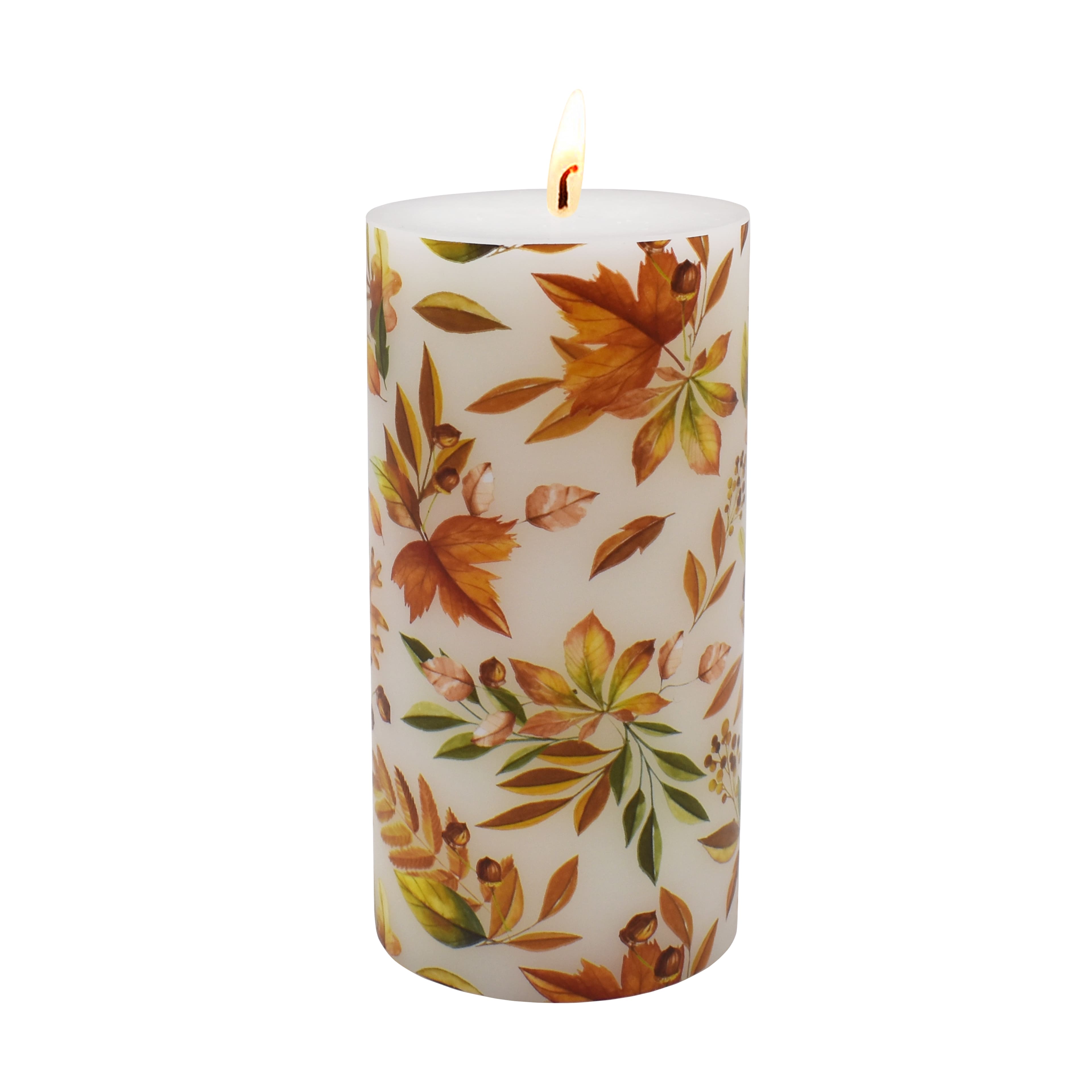 3&#x22; x 6&#x22; Maple Leaf Decal Pillar Candle by Ashland&#xAE;
