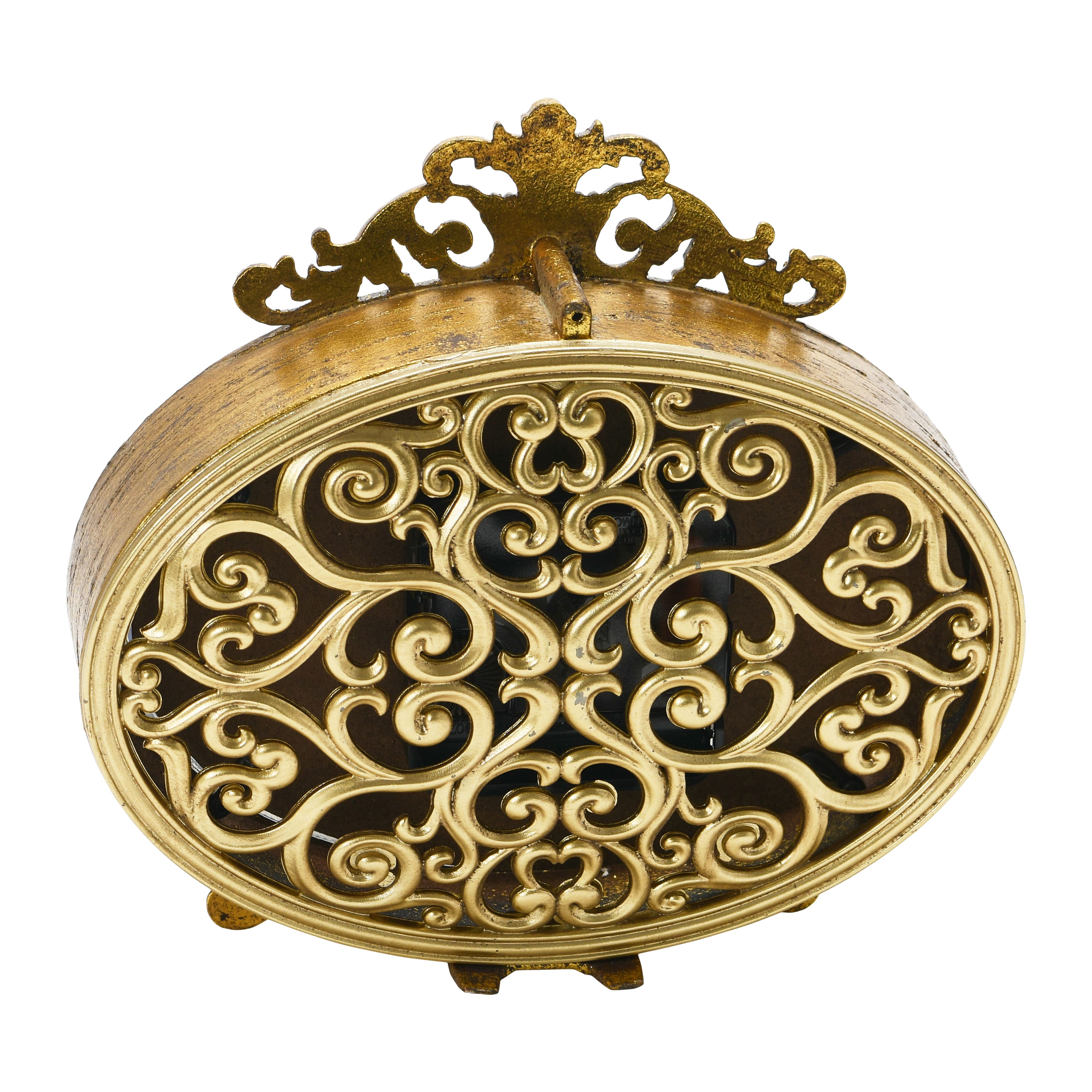 Hello Honey&#xAE; 6.5&#x22; Distressed Pewter Mantel Clock