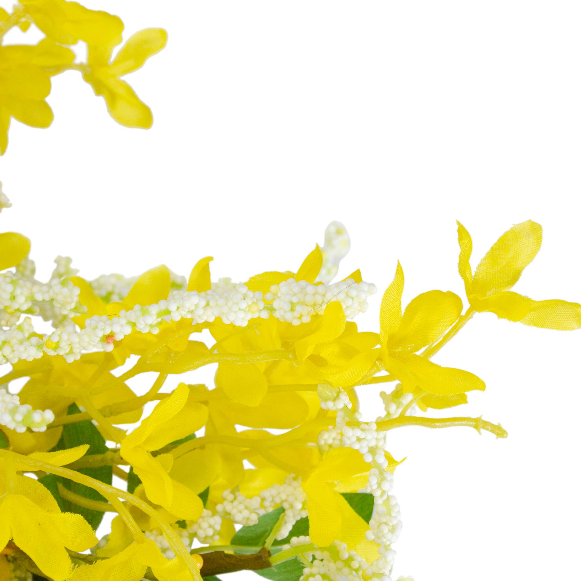 22" Yellow Forsythia & Leaves Wreath
