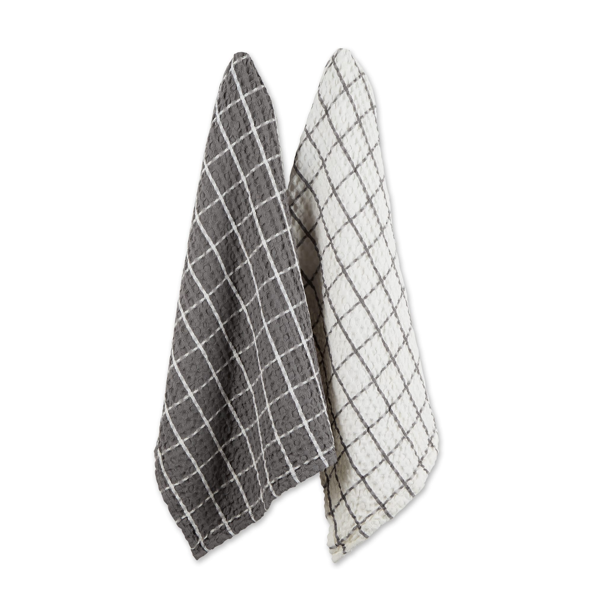 DII® Windowpane Oversized Washed Waffle Dishtowels, 2ct.