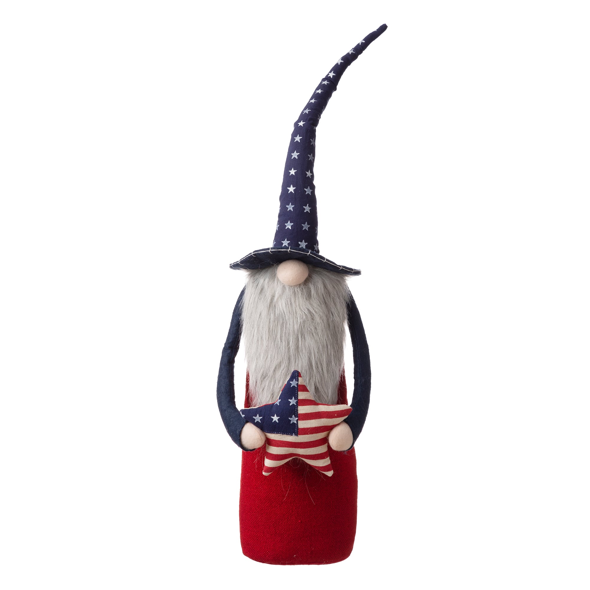 Glitzhome&#xAE; 28&#x22; Patriotic Fabric Gnome Decoration