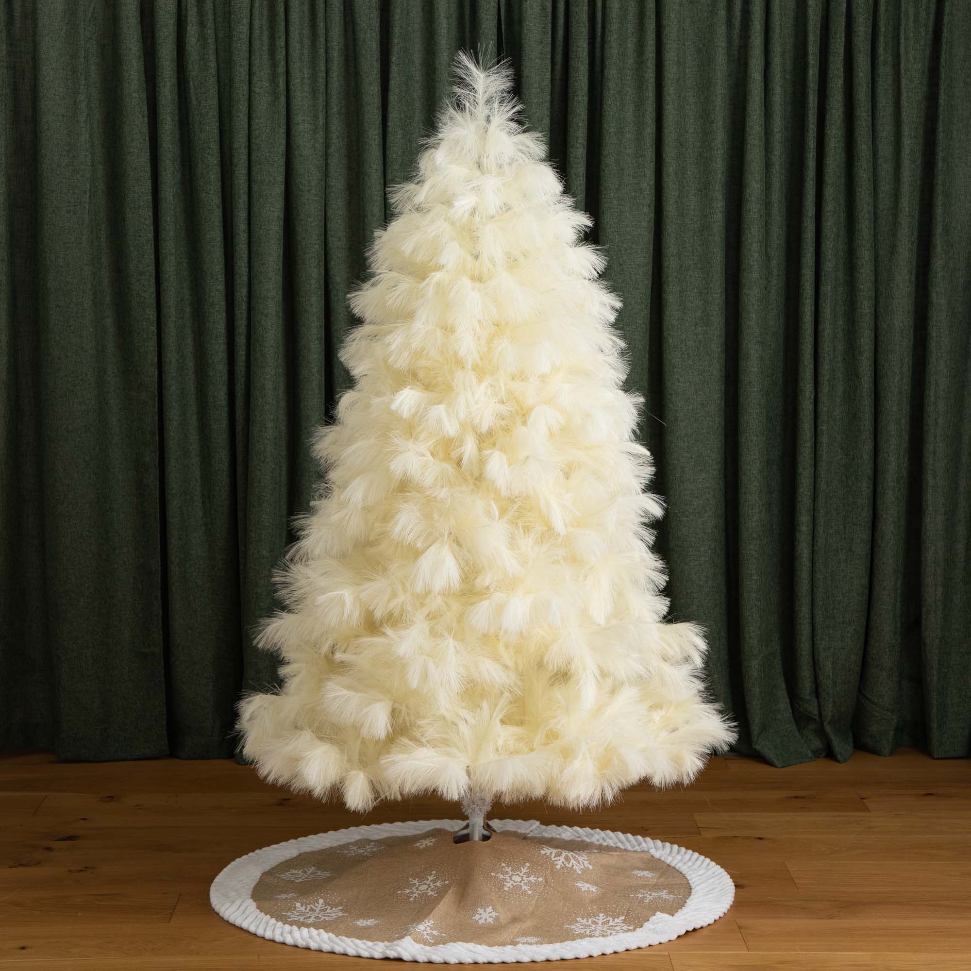 6ft. Unlit Off-White Pampas Grass Artificial Christmas Tree