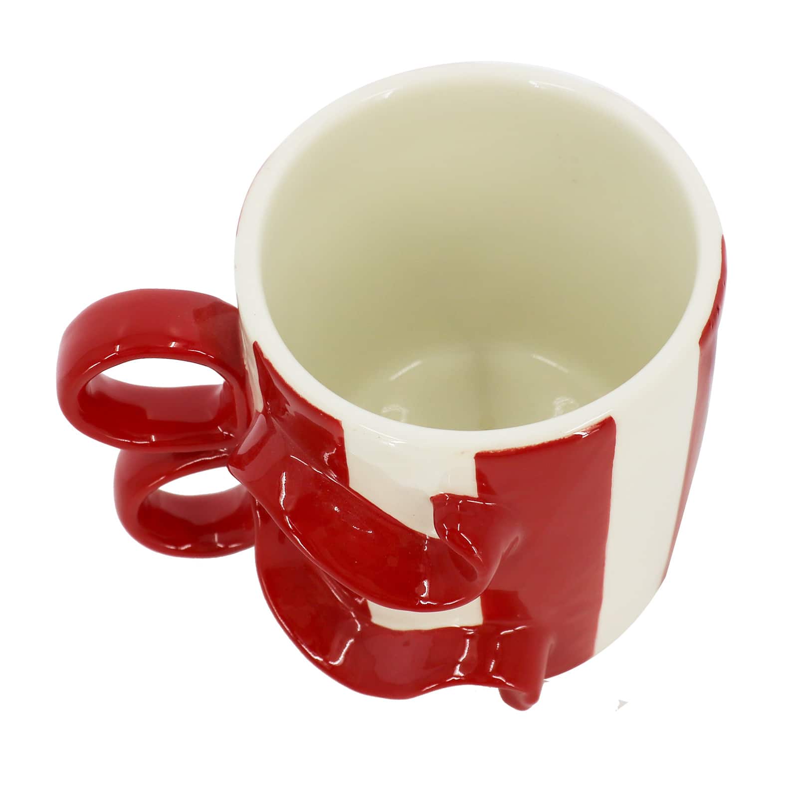 14.25oz. Red &#x26; White Stripes with Bow Mug by Ashland&#xAE;