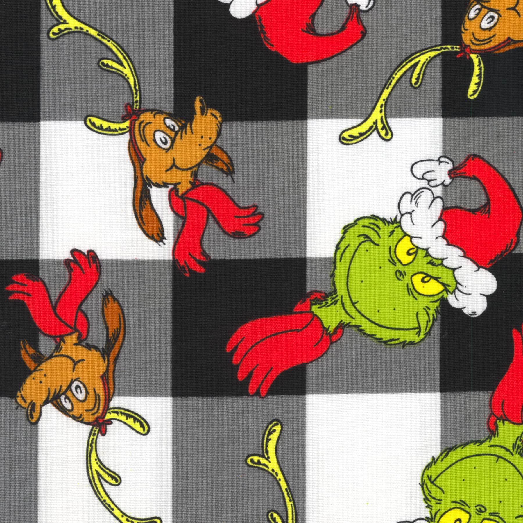 Dr. Seuss™ Grinch Buffalo Check Cotton Fabric