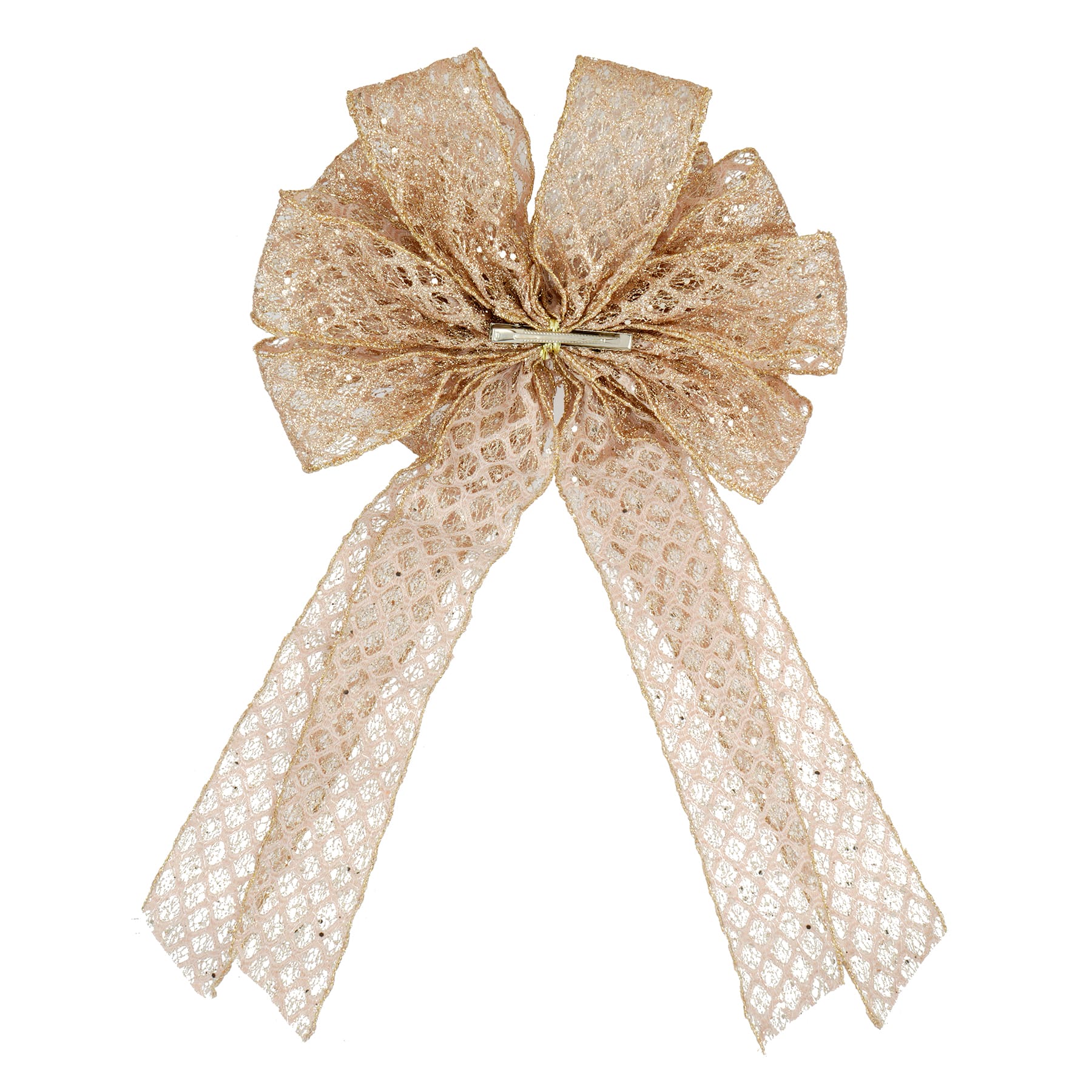 21&#x22; Champagne Window Mesh Tree Bow by Celebrate It&#xAE;