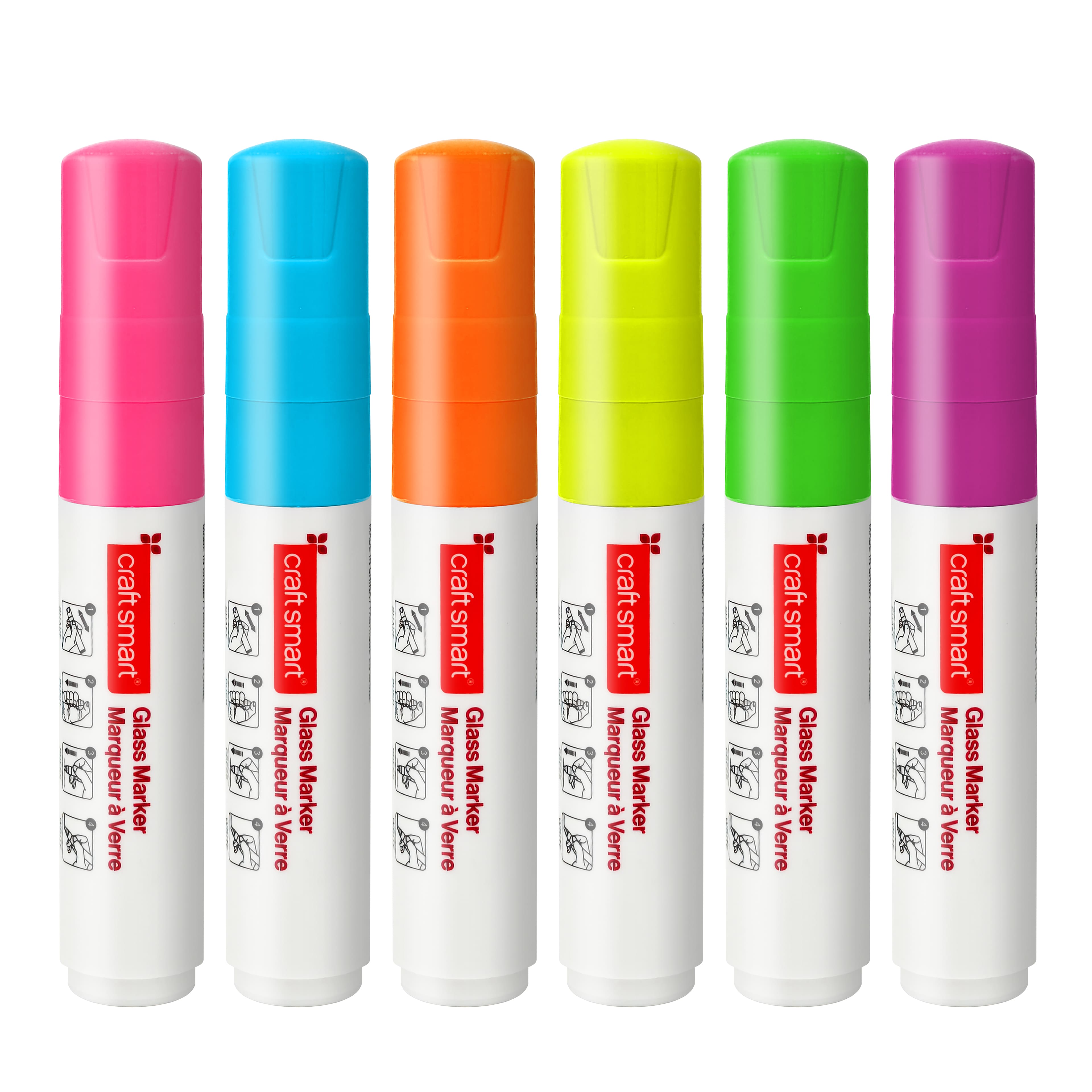 Fluorescent 3-in-1 Nib Glass Markers Set by Craft Smart®