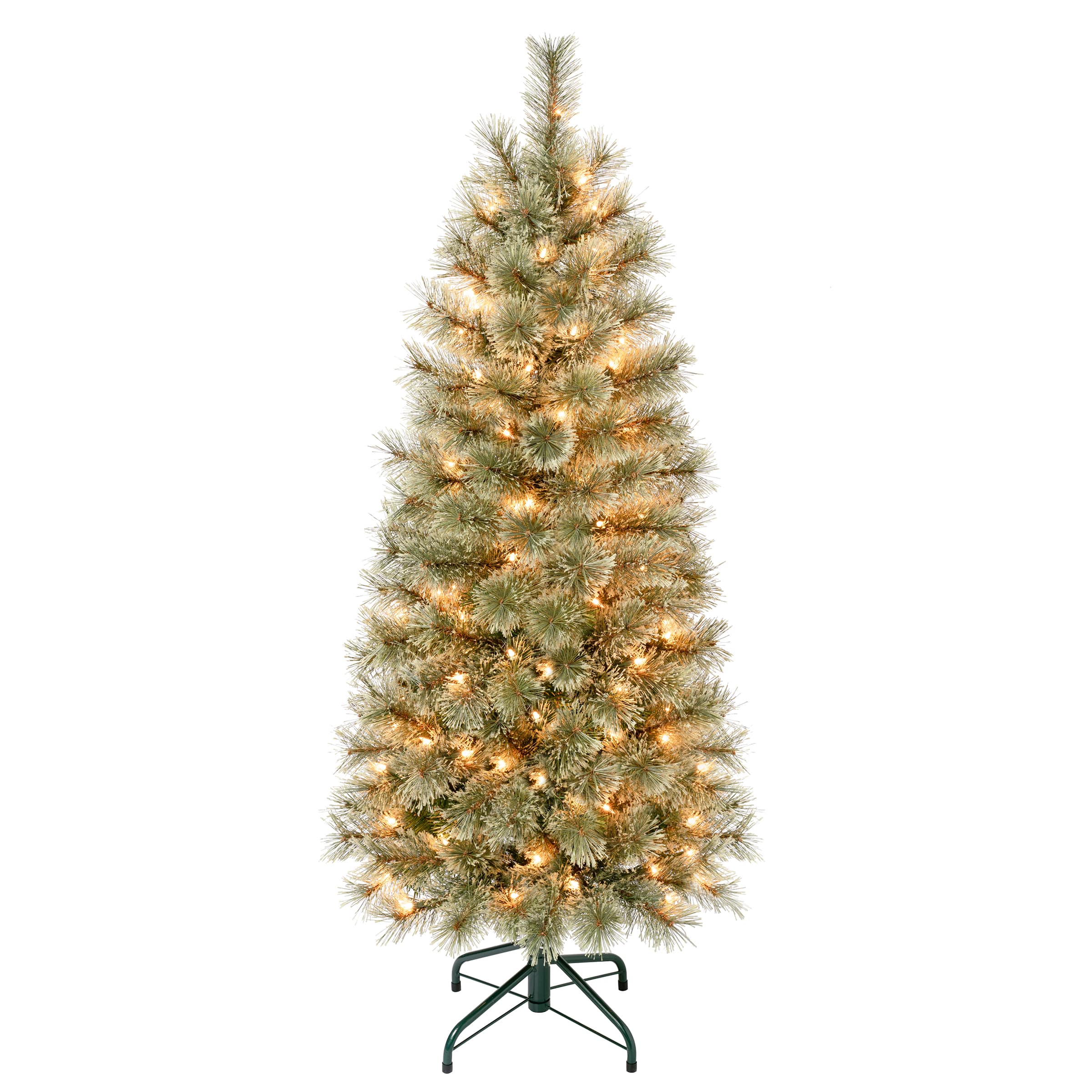 4.5 ft. Pre-Lit Arcadia Cashmere Pine Slim Artificial Christmas Tree, Clear Lights
