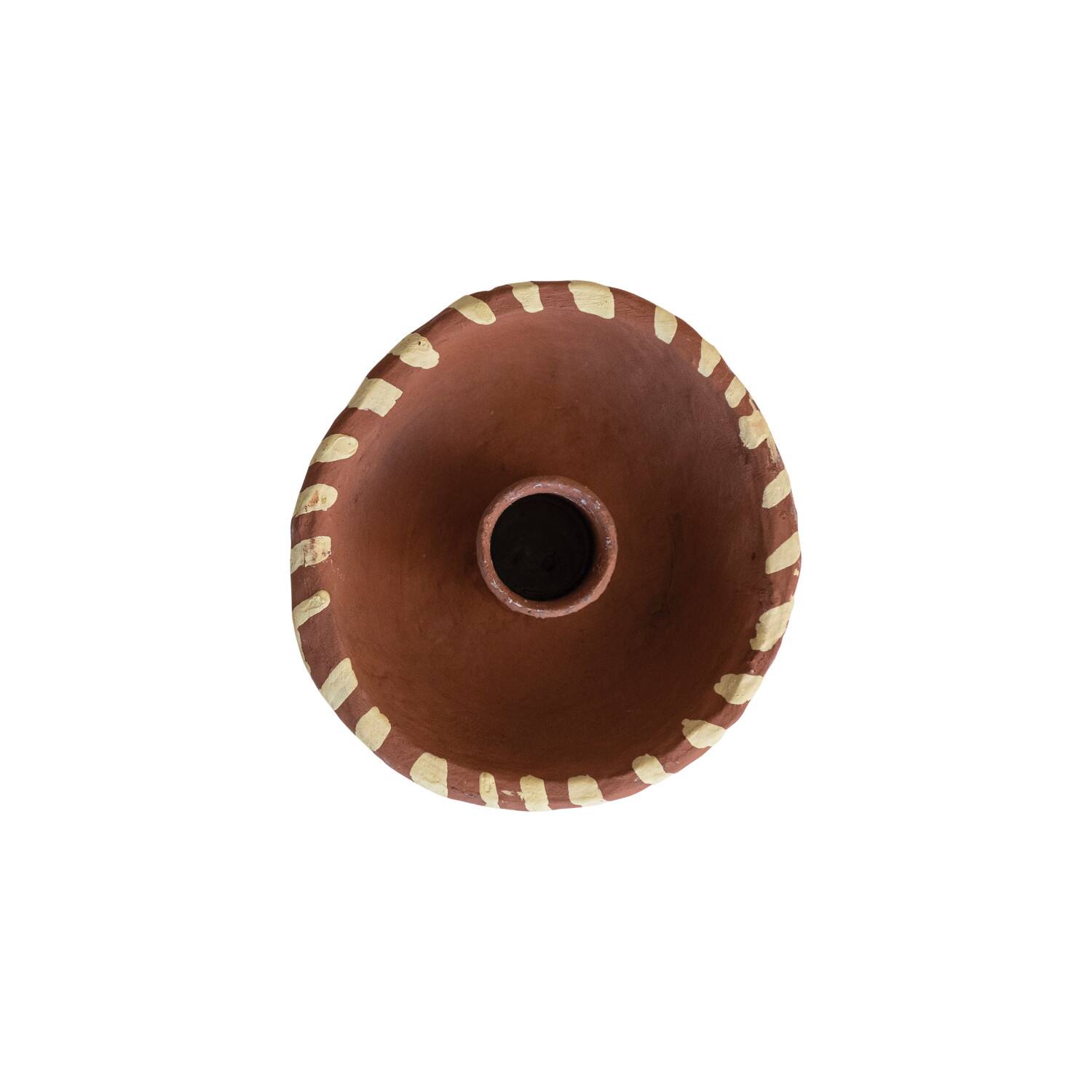 Hello Honey&#xAE; 5&#x22; Round Decorative Hand-Painted Paper Mache Taper Holder