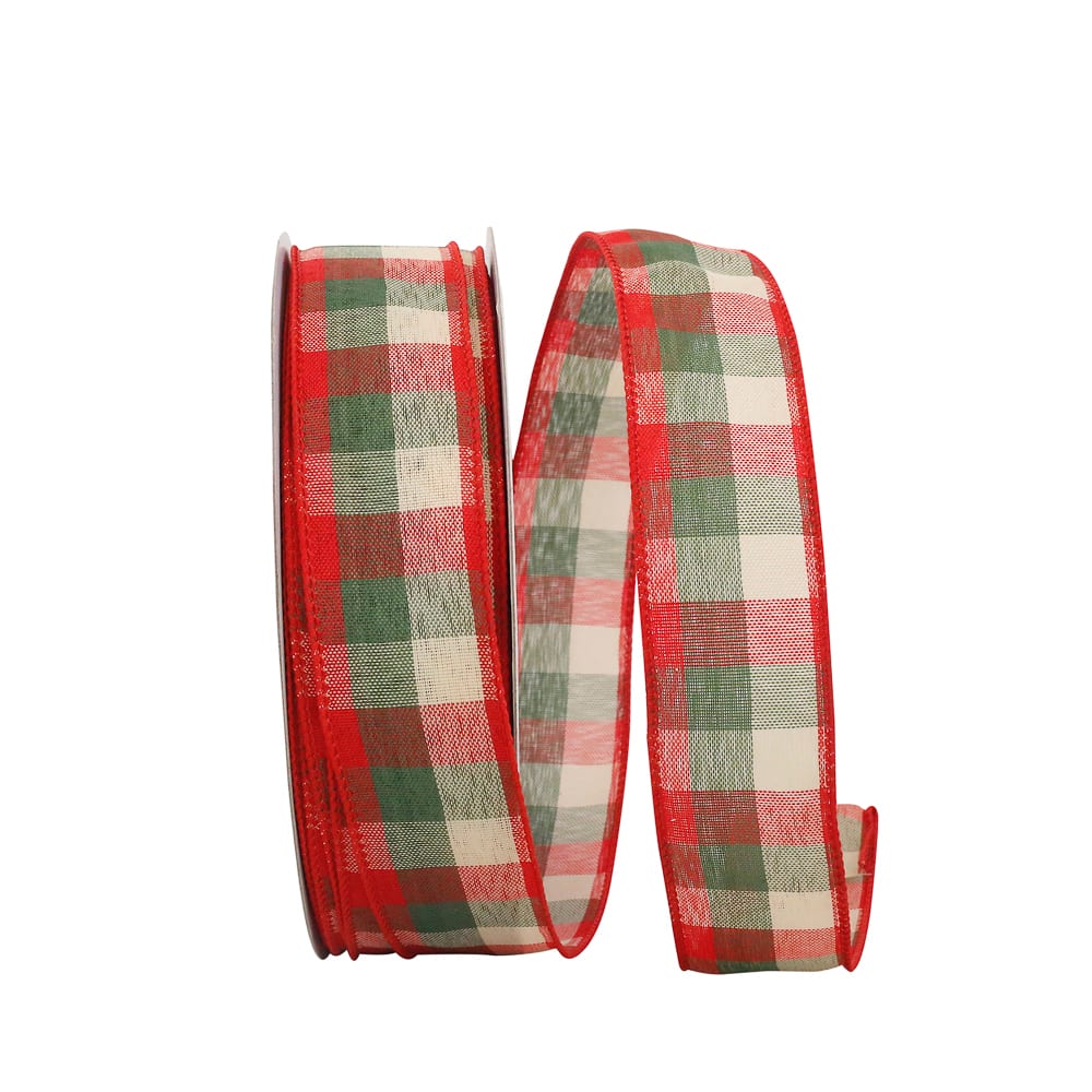 Reliant 1.5&#x22; Holiday Check Value Wired Ribbon