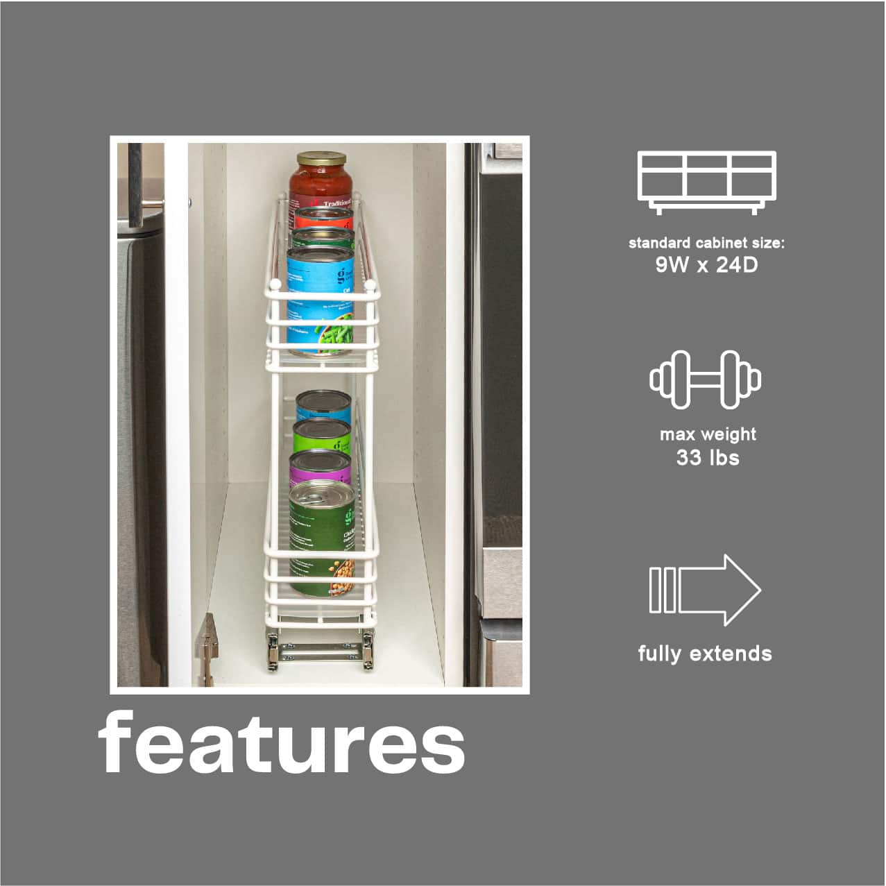 Household Essentials Glidez Narrow Cabinet Organizer