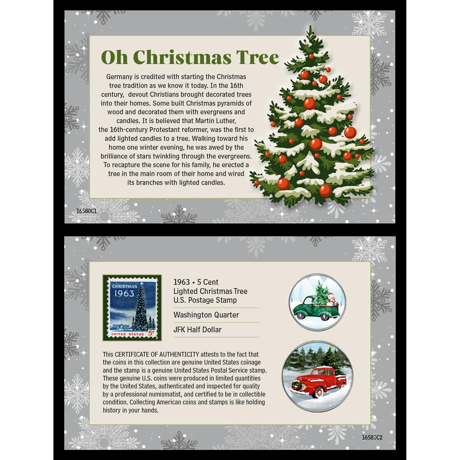 The History of The Christmas Tree Coin and Stamp Set