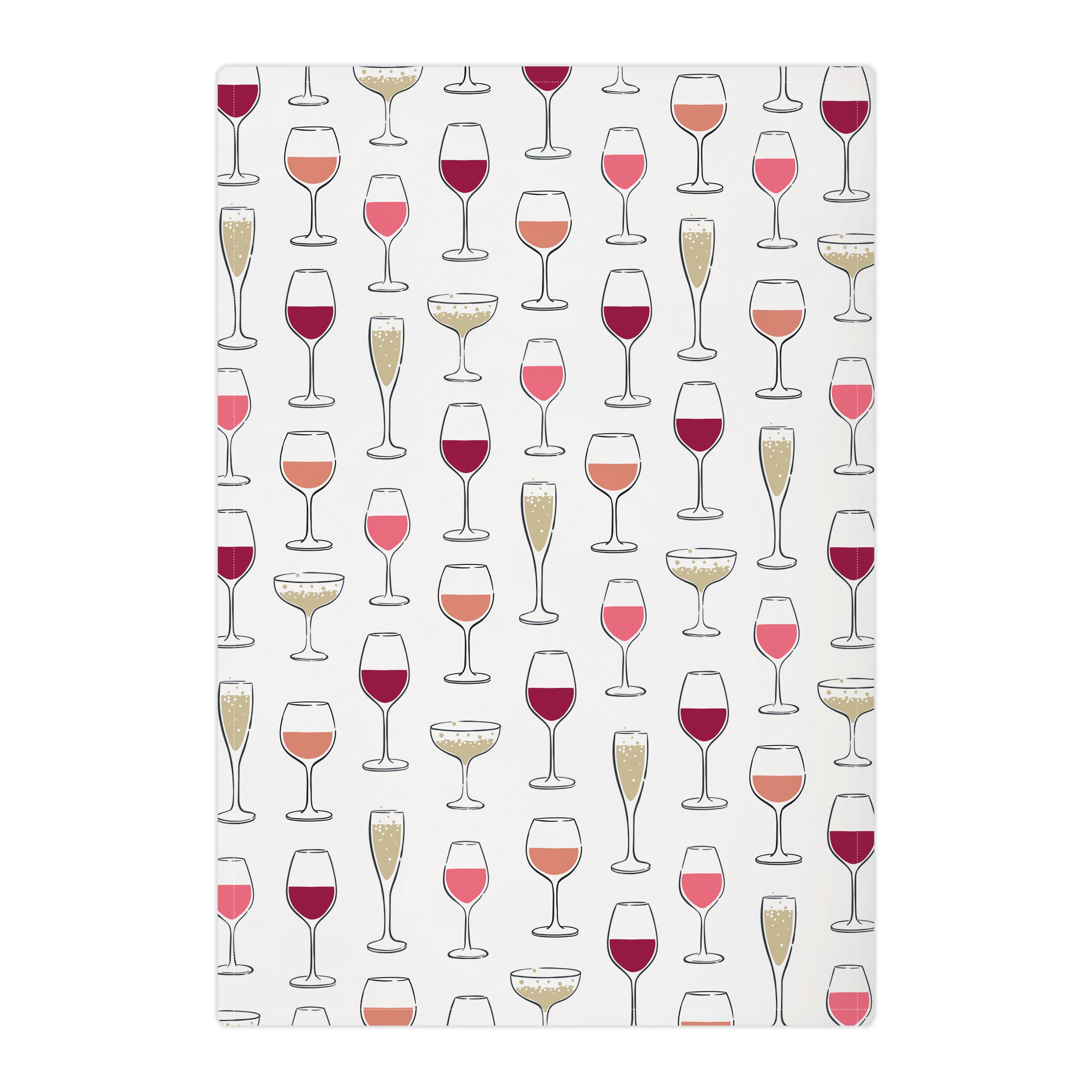 MUkitchen Wine Glasses Designer Print Towel