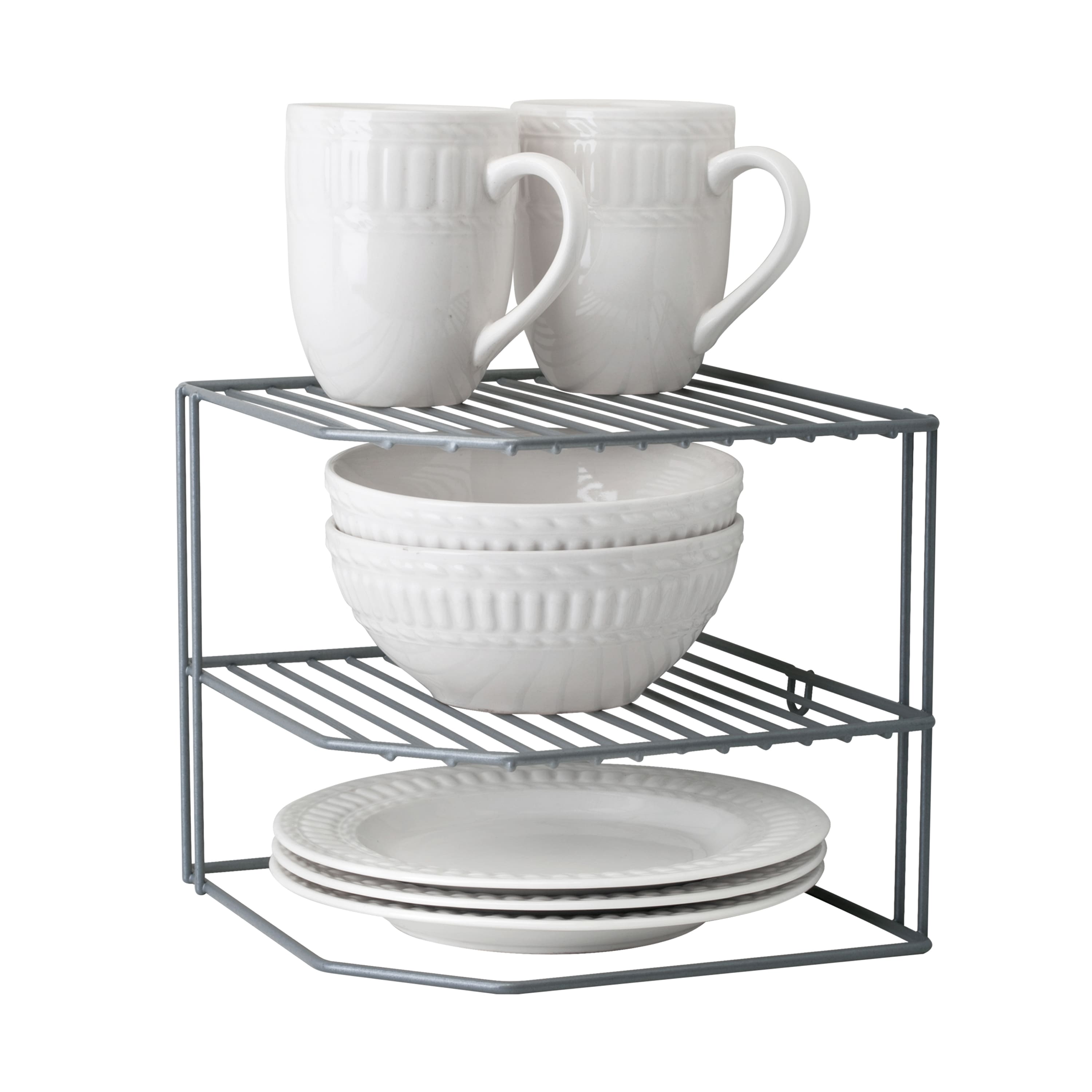 Kitchen Details Gray Corner Shelf Organizer