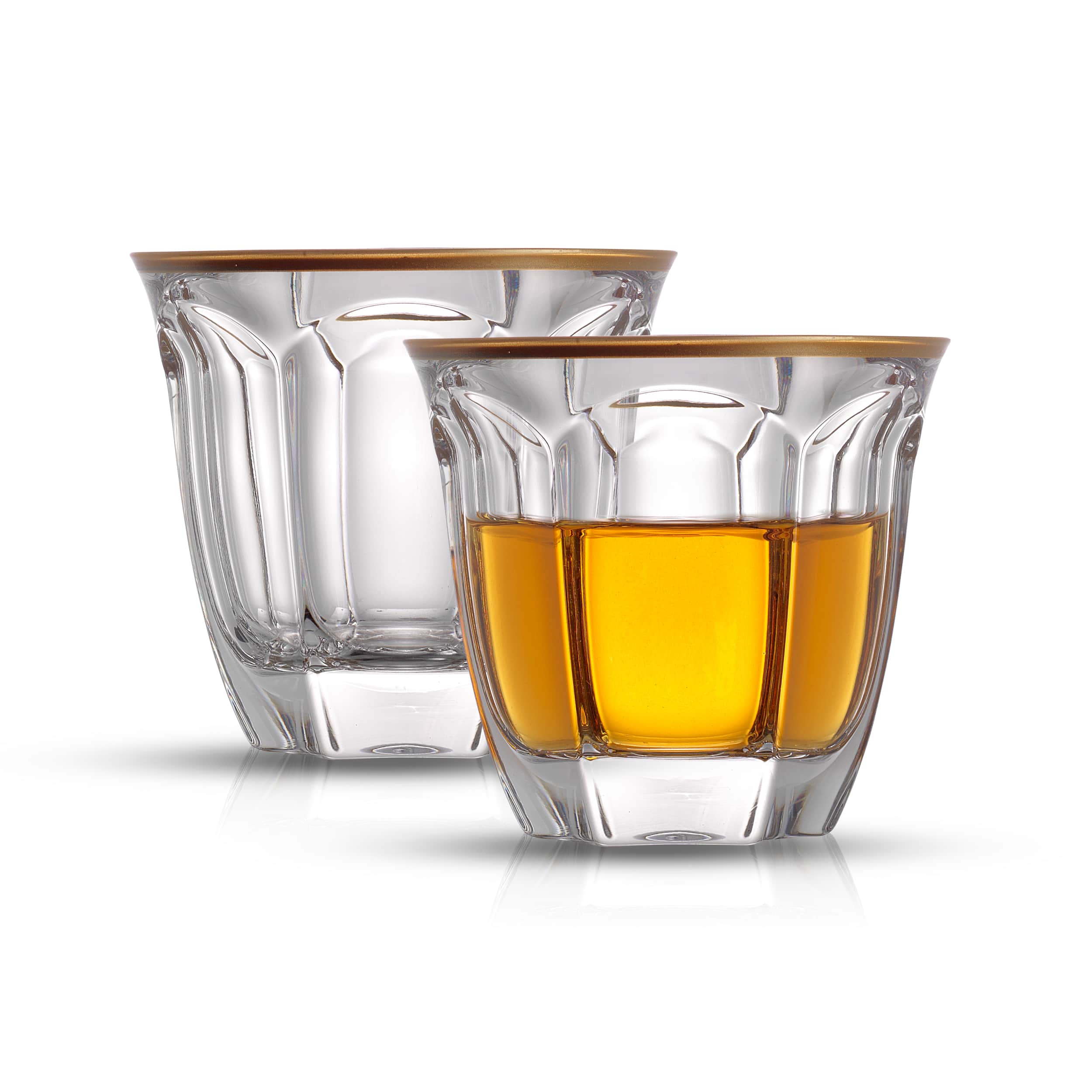 JoyJolt® 7.4oz. Gold Rimmed Windsor Double Old Fashioned Tumblers, 2ct.