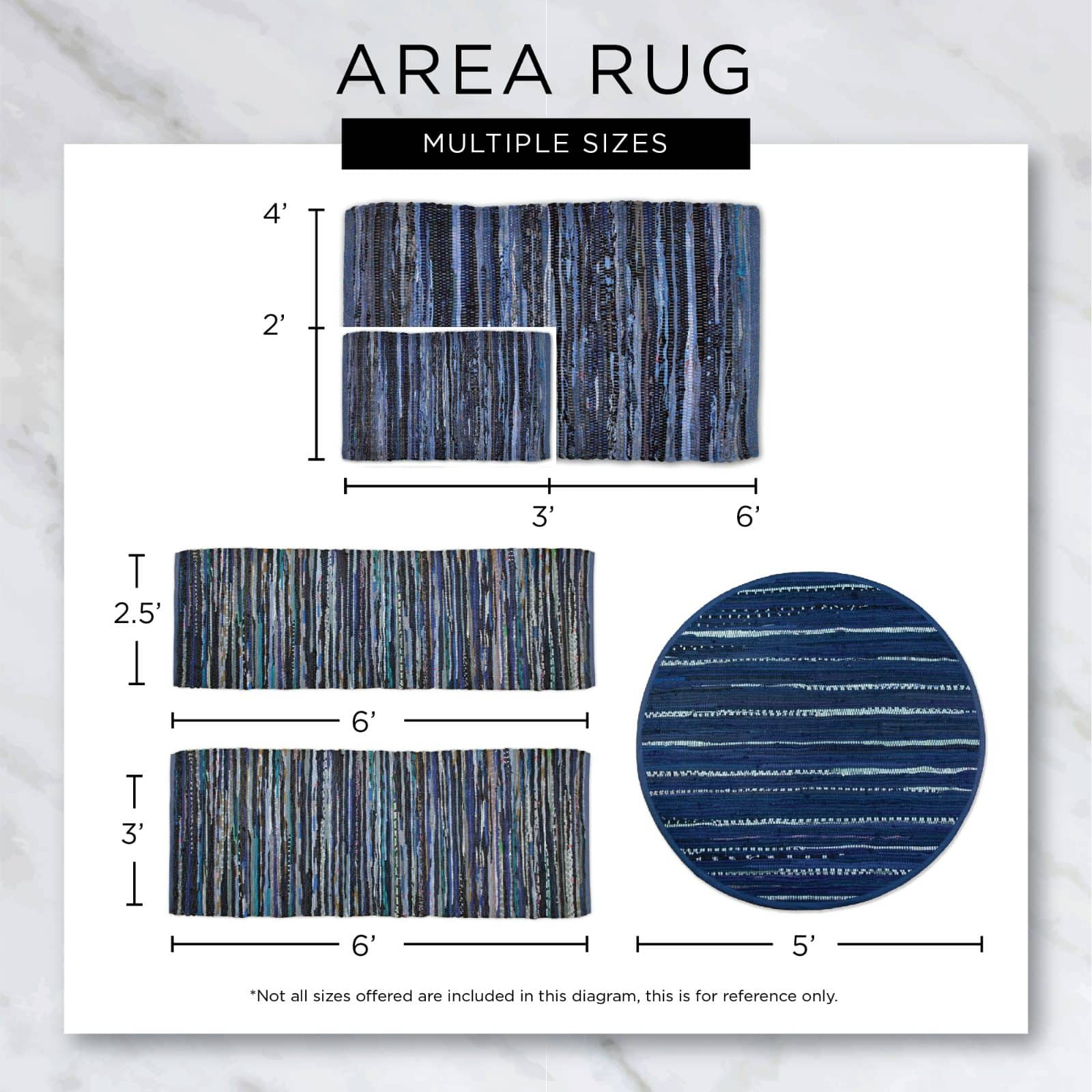 DII&#xAE; French Blue Dobby Stripe Hand-Loomed Rug, 2ft. x 3ft.