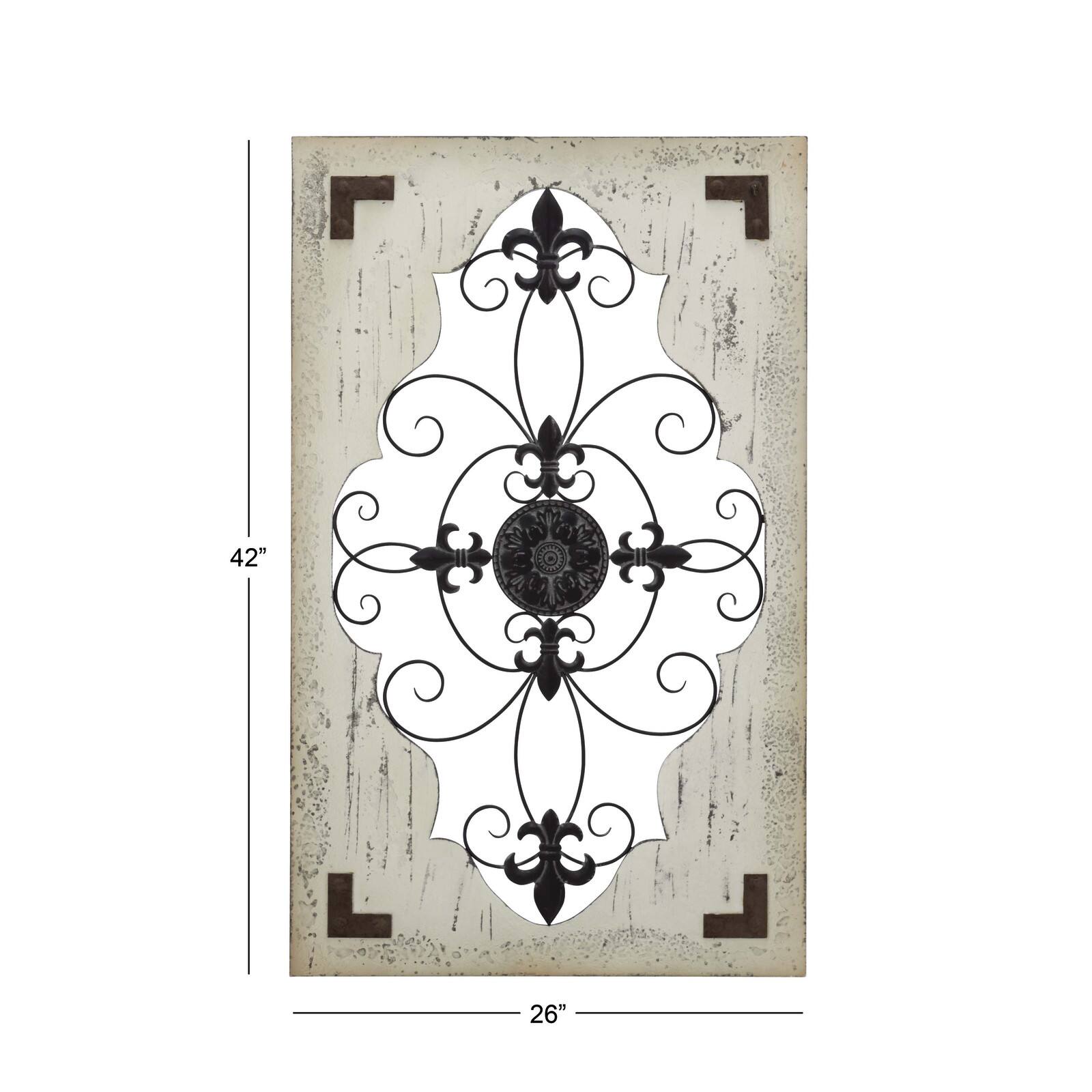 Cream & Brown French Wood & Metal Wall Décor