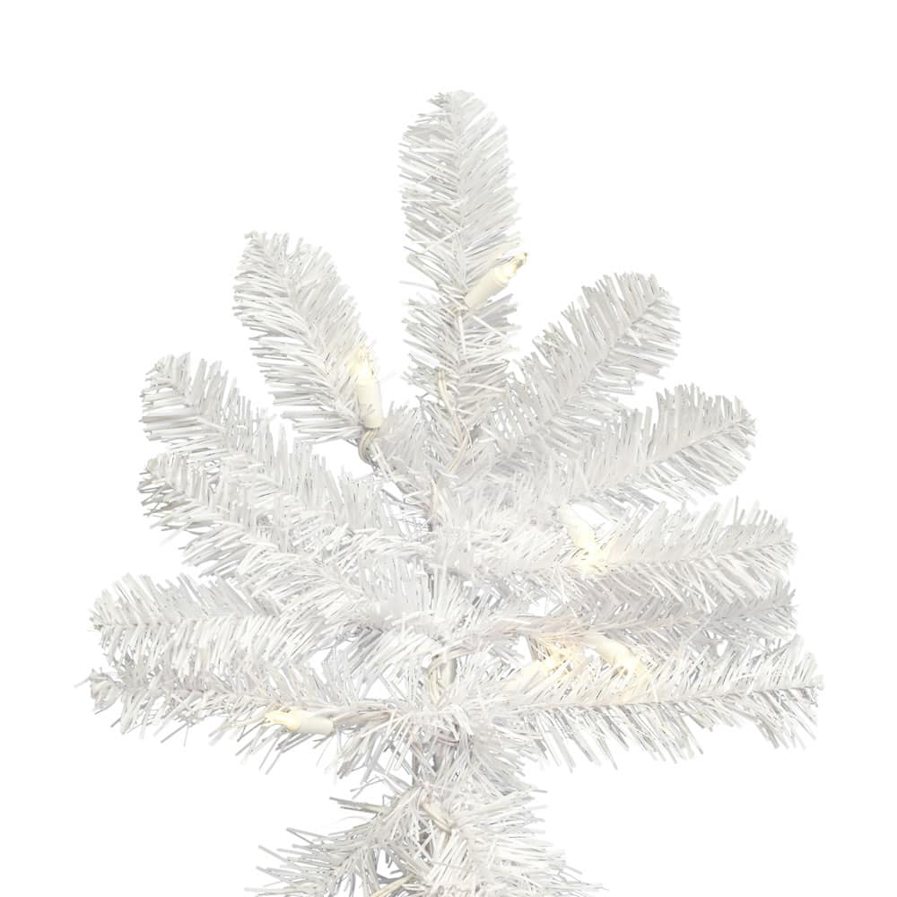 5.5ft. Pre-Lit White Upside Down Artificial Christmas Tree, White LED Lights