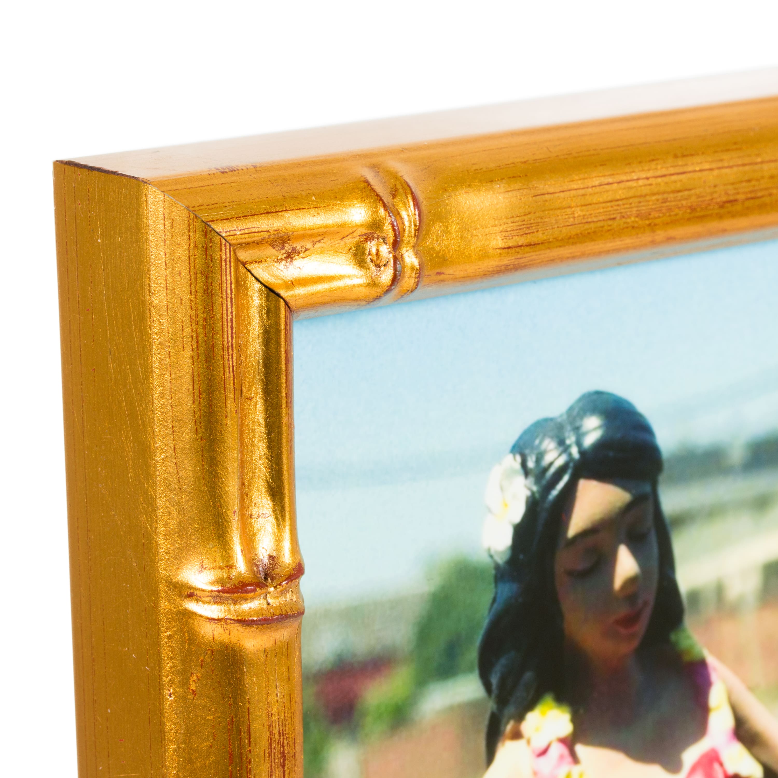 4 Pack Craig Frames Vintage Bamboo Brushed Gold Picture Frame