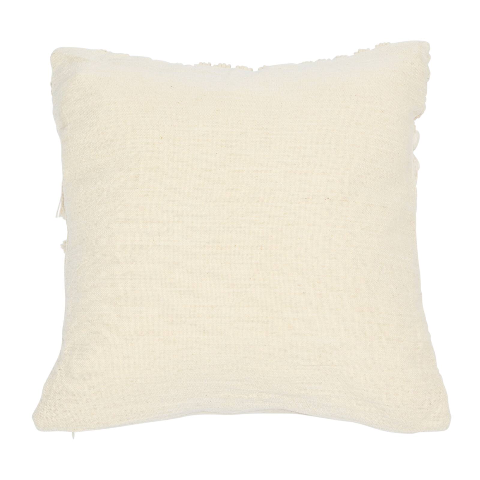 Hand-Woven Cotton &#x26; Jute Macram&#xE9; Pillow with Tassels