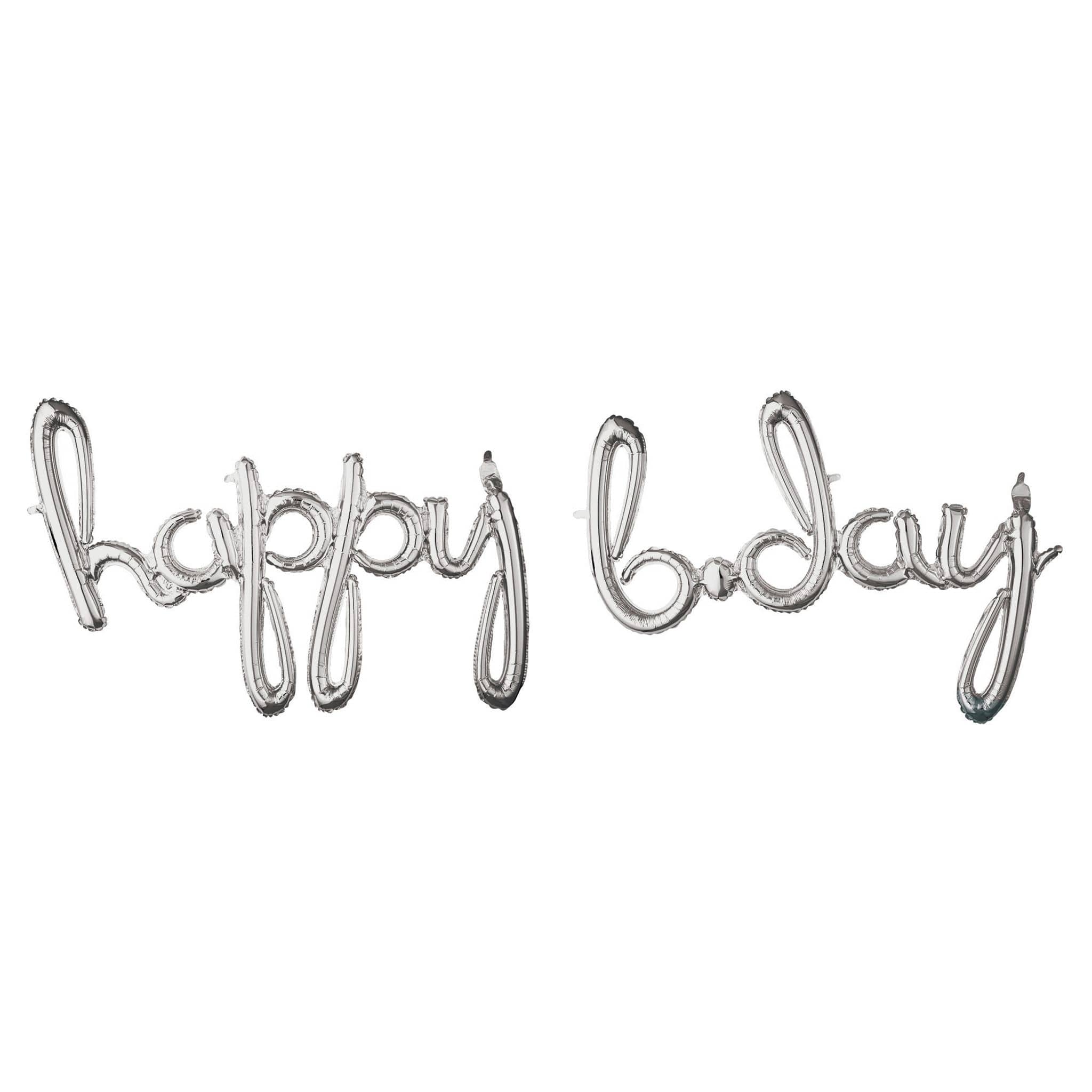 Cursive Happy B-Day Letter Balloon Banner