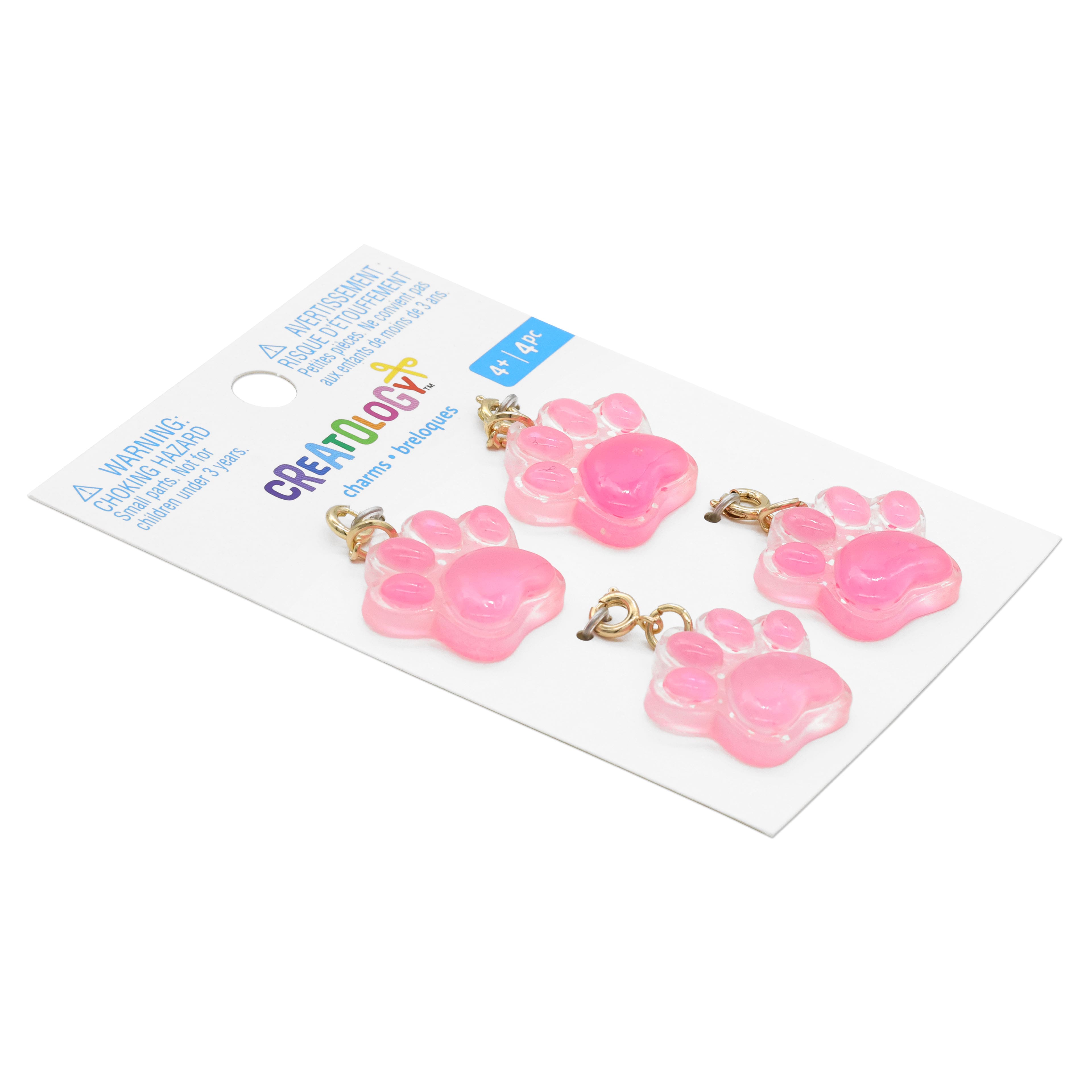 12 Packs: 4 ct. (48 total) Pink Paw Charms by Creatology&#x2122;