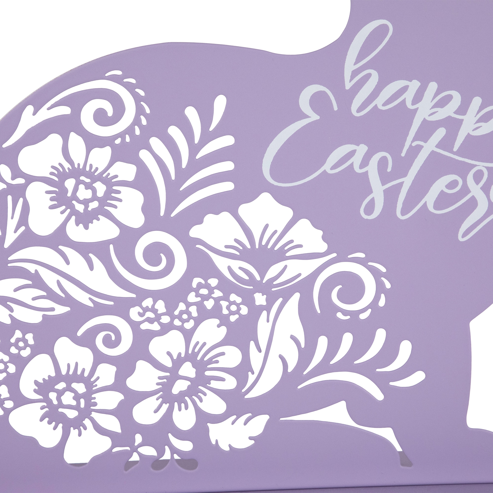 13&#x22; Happy Easter Floral Cut-Out Bunny D&#xE9;cor