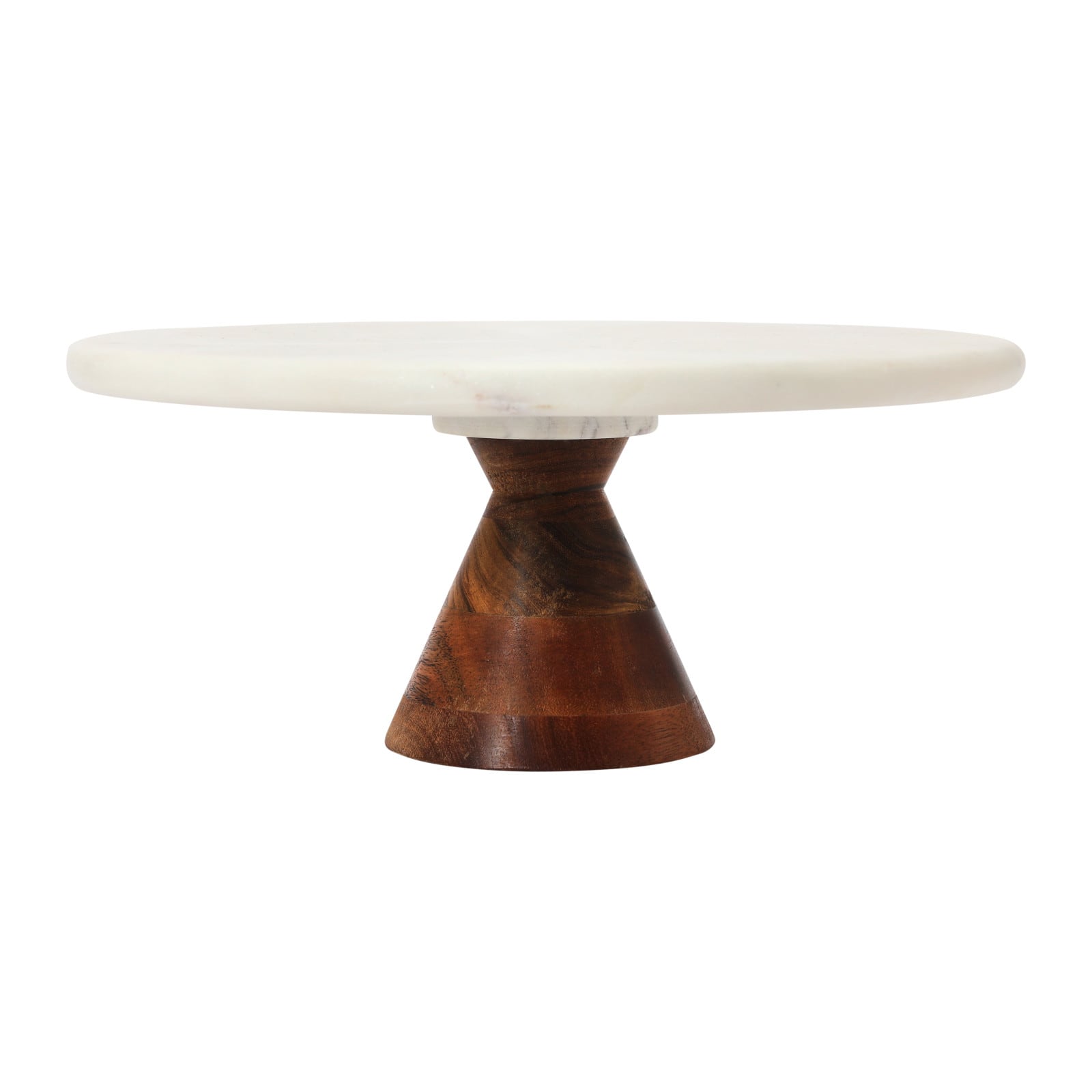 12&#x22; Marble Pedestal with Wood Base Stand