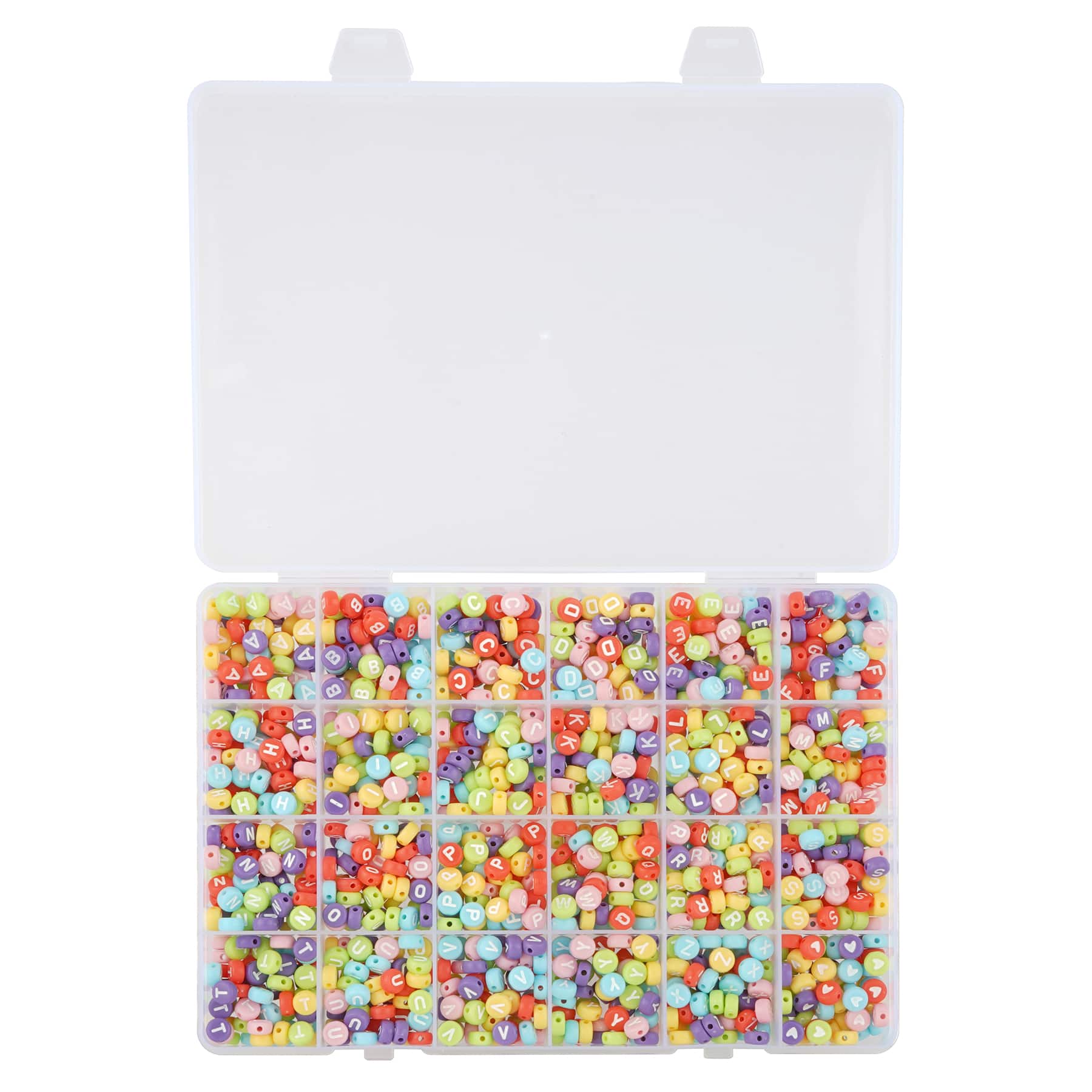 Multicolored Alphabet Round Beads, 7mm by Bead Landing&#x2122;