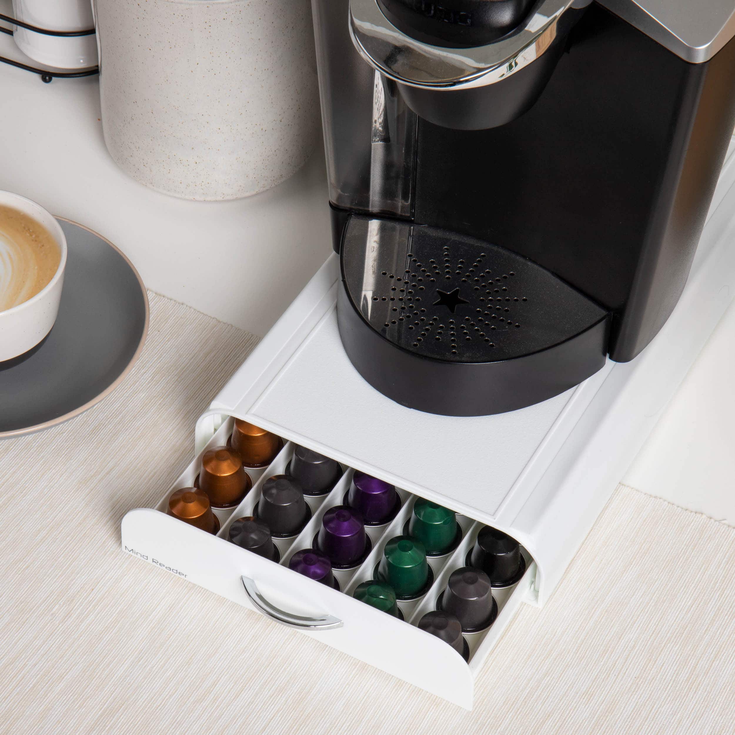 50 Capacity Nespresso Capsule Coffee Pod Storage Holder Drawer Organizer  White 887530005220