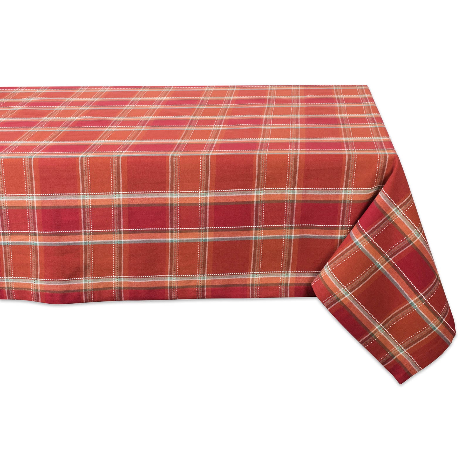 DII® 104" Autumn Spice Plaid Tablecloth