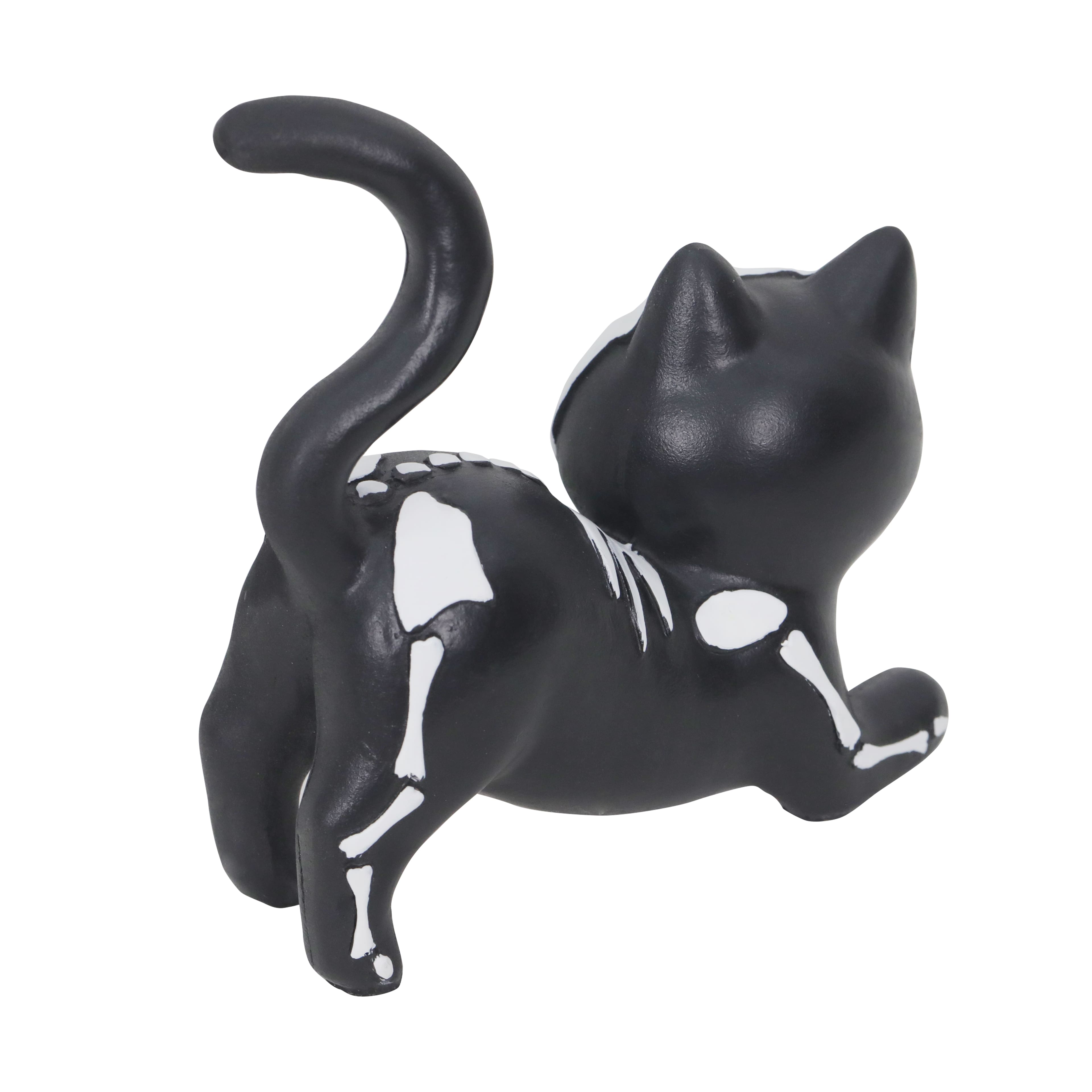 4.75&#x22; Black &#x26; White Skeleton Cat Tabletop D&#xE9;cor by Ashland&#xAE;