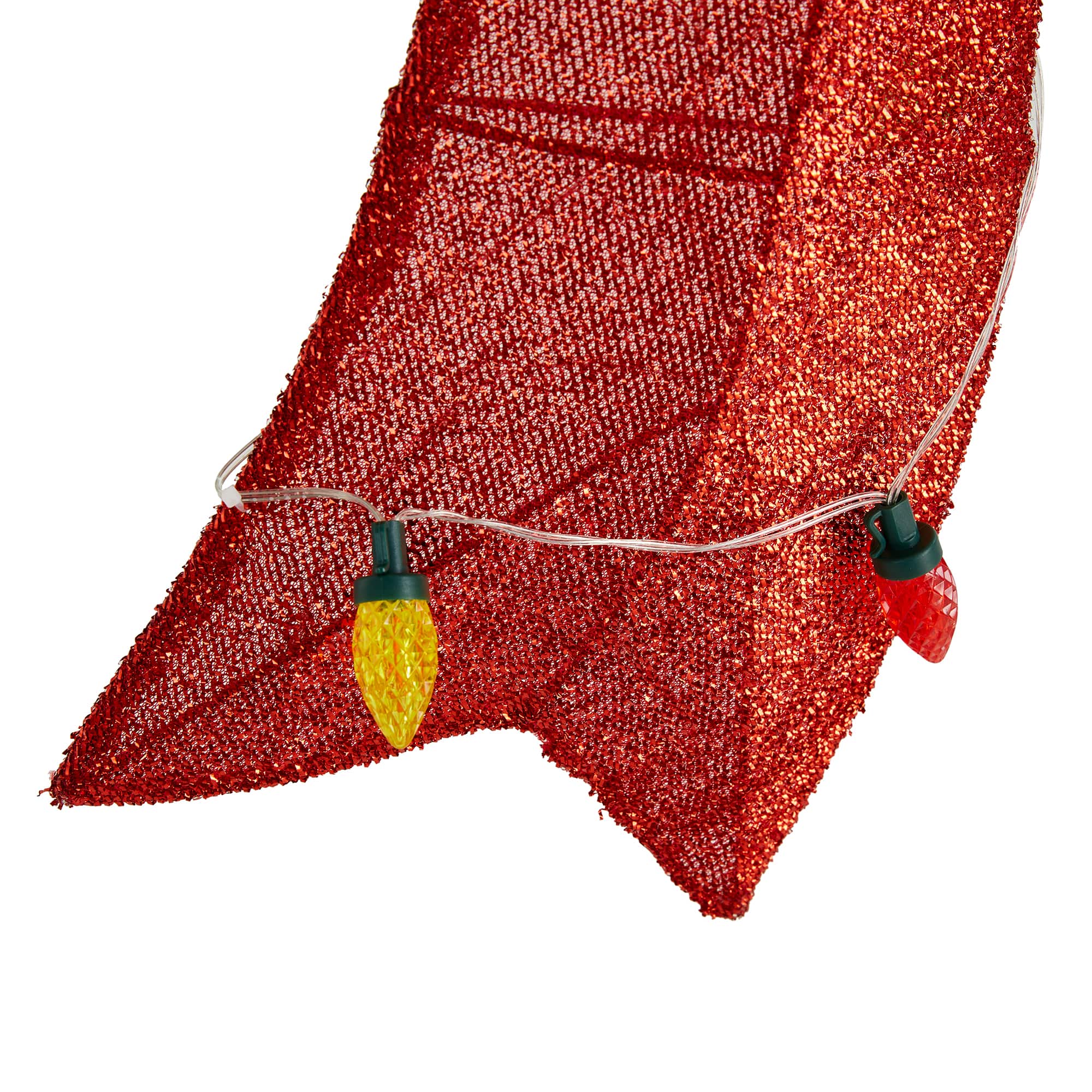 Glitzhome&#xAE; 35.75&#x22;H Lighted Christmas 3D Fabric Bow Outdoor Decor