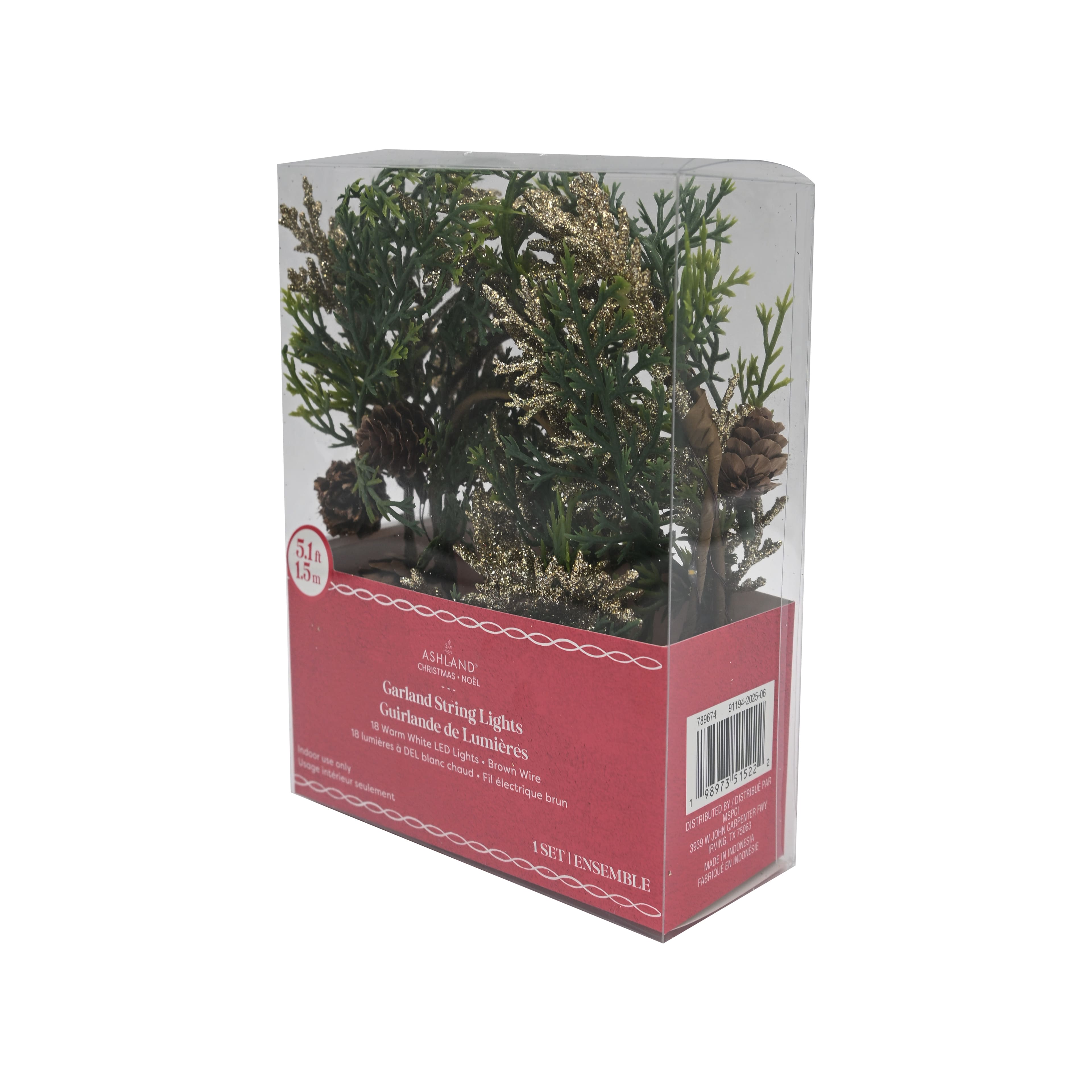 18ct. Warm White LED Pinecone Garland String Lights by Ashland&#xAE;