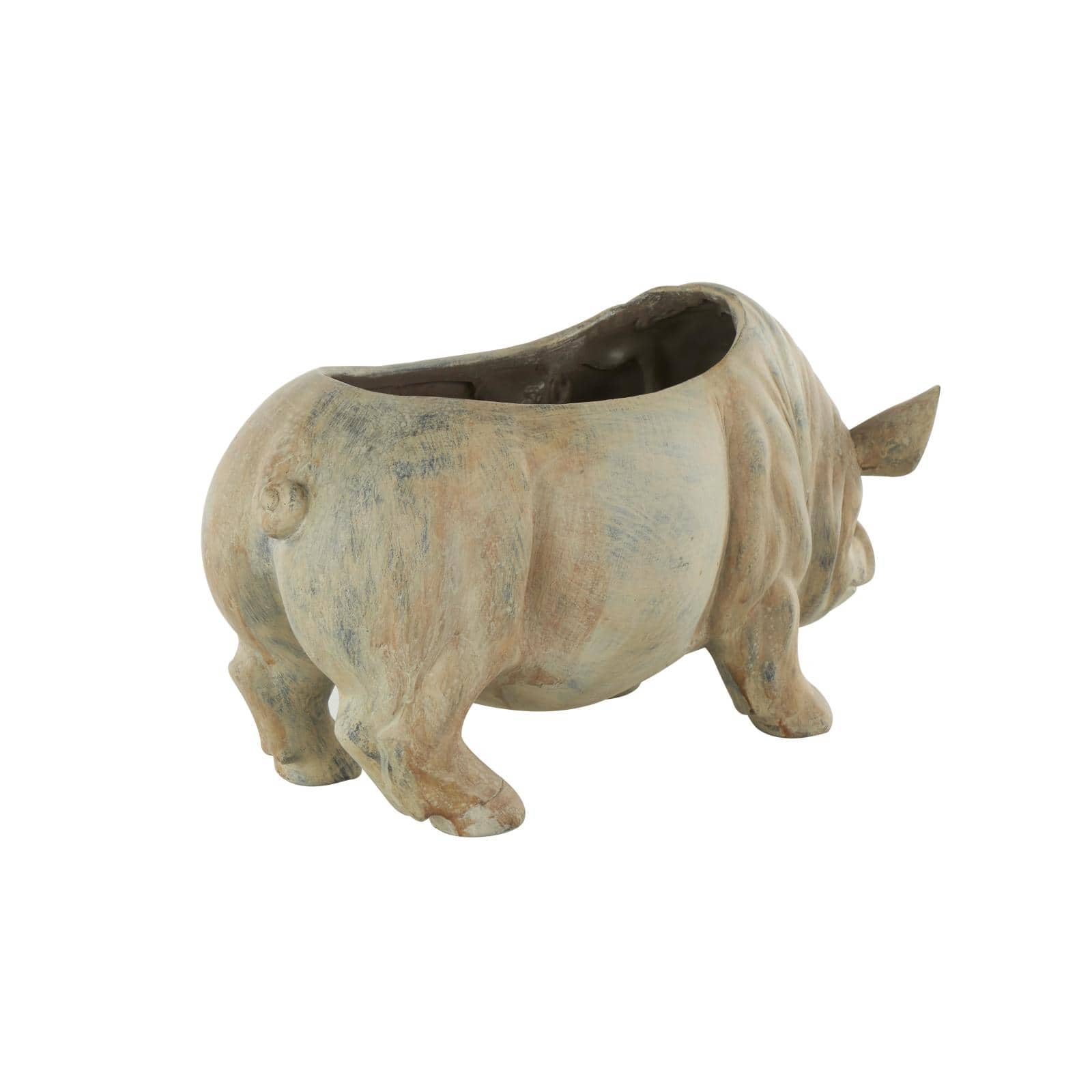 16&#x22; Distressed Light Brown Pig Planter