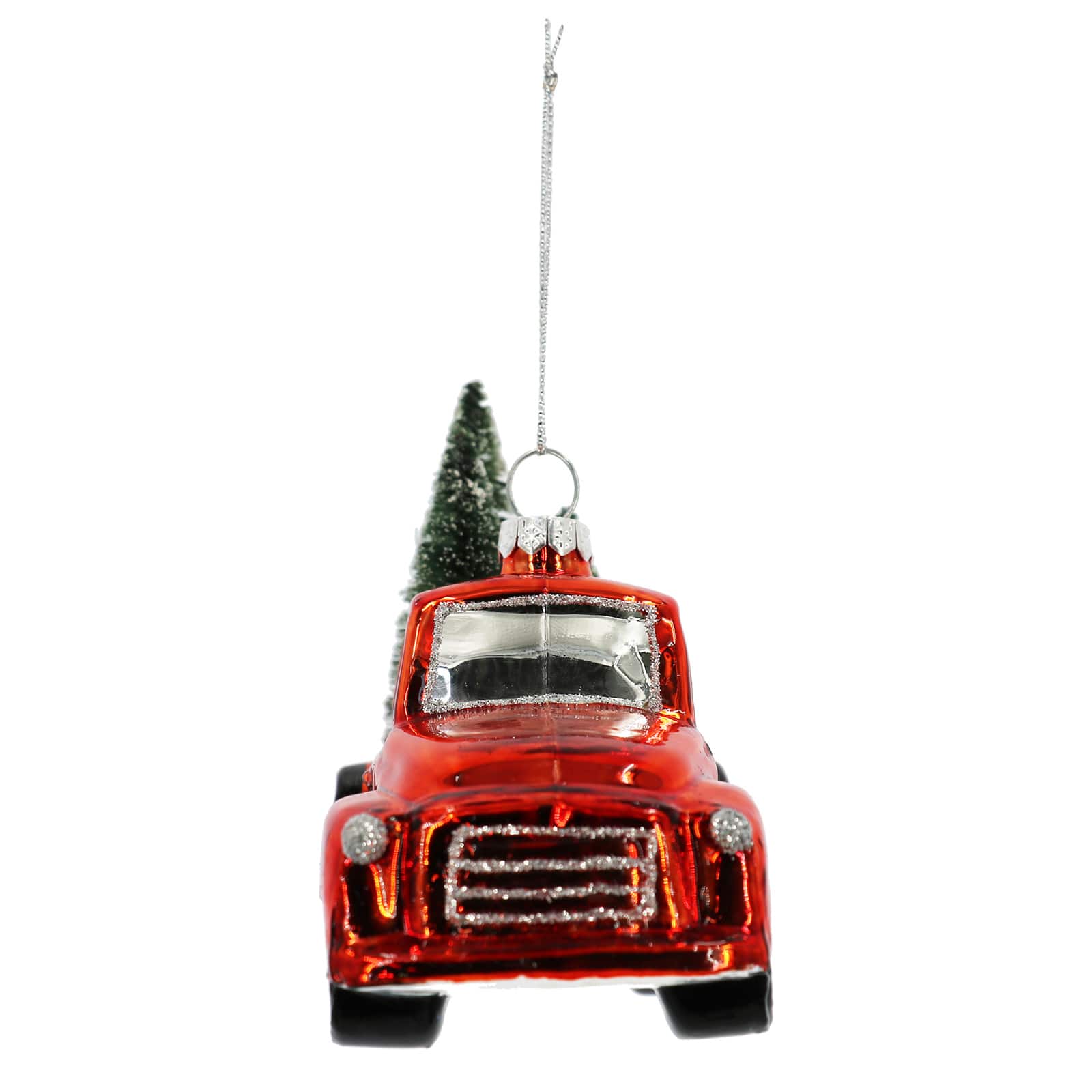 4.5&#x22; Truck with Christmas Tree Glass Ornament by Ashland&#xAE;