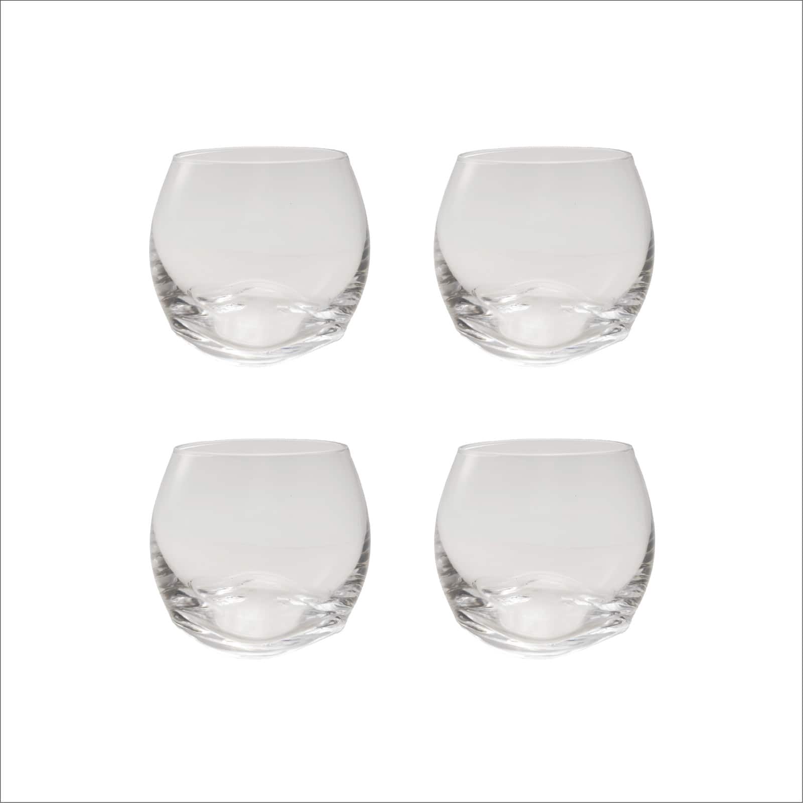 Hello Honey 6-Ounce Whiskey Glass, Clear, Set of 4