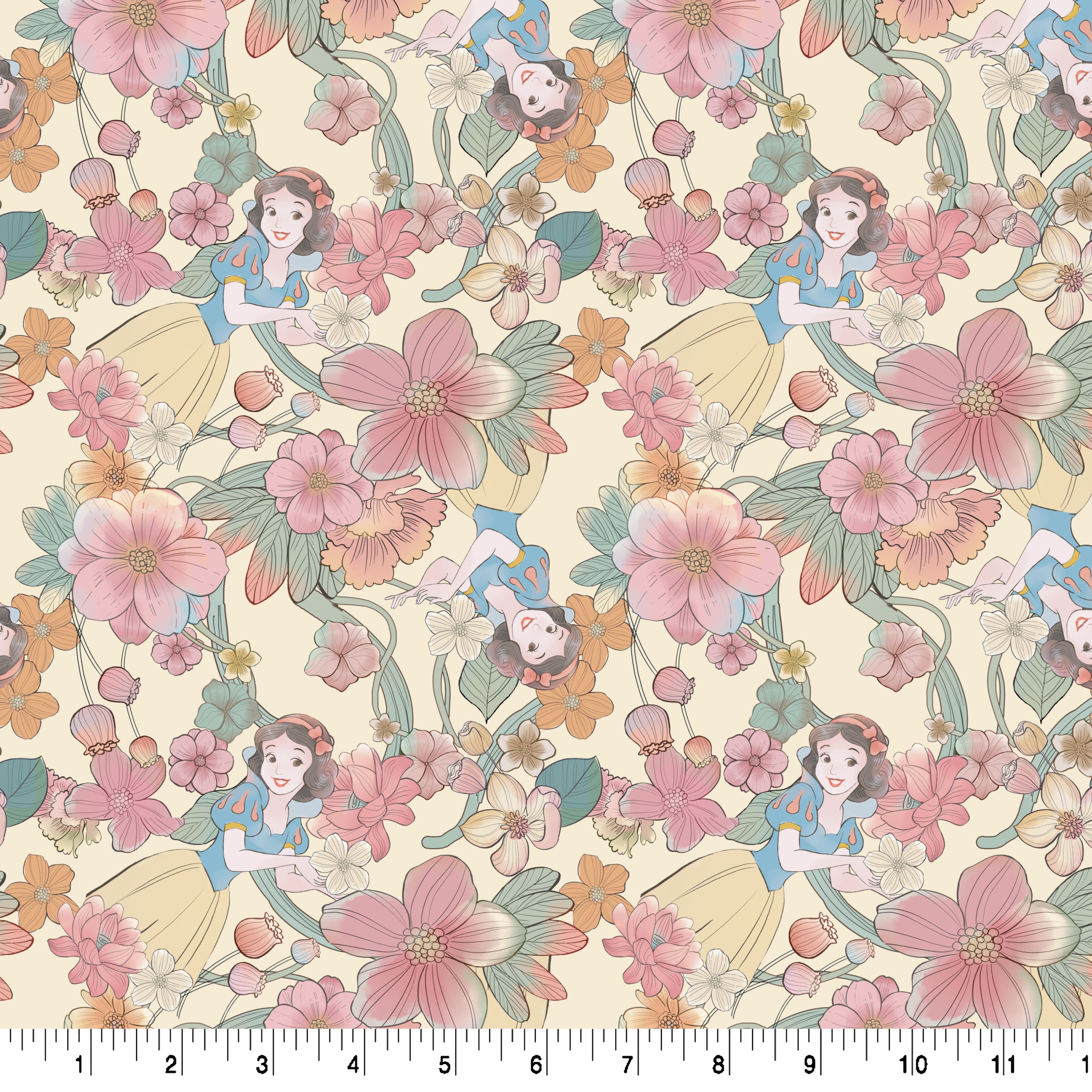 Disney&#xAE; Sketch Snow White &#x26; Flowers Cotton Fabric