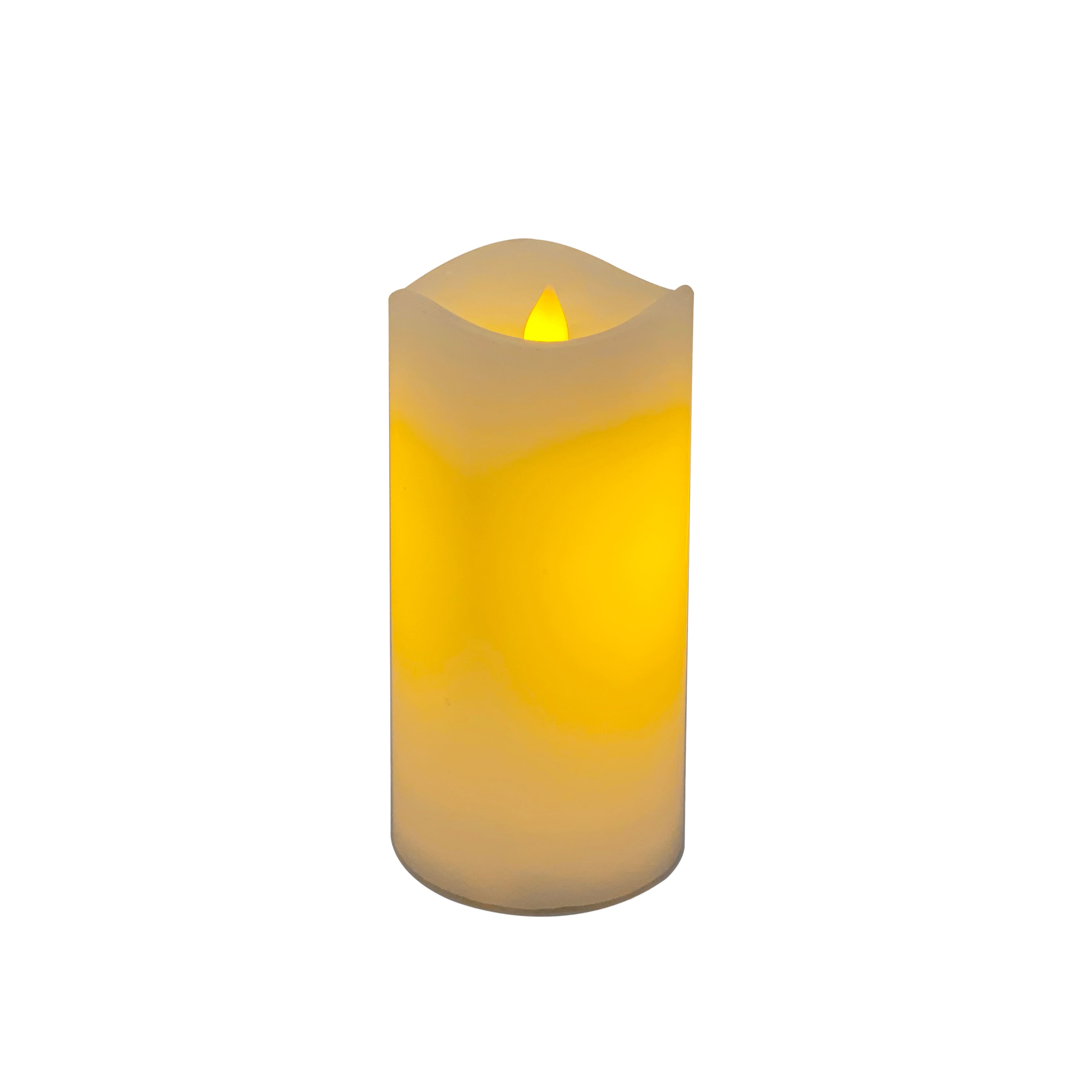 6 Pack: White Glowing Flame LED Wax Pillar Candle by Ashland®