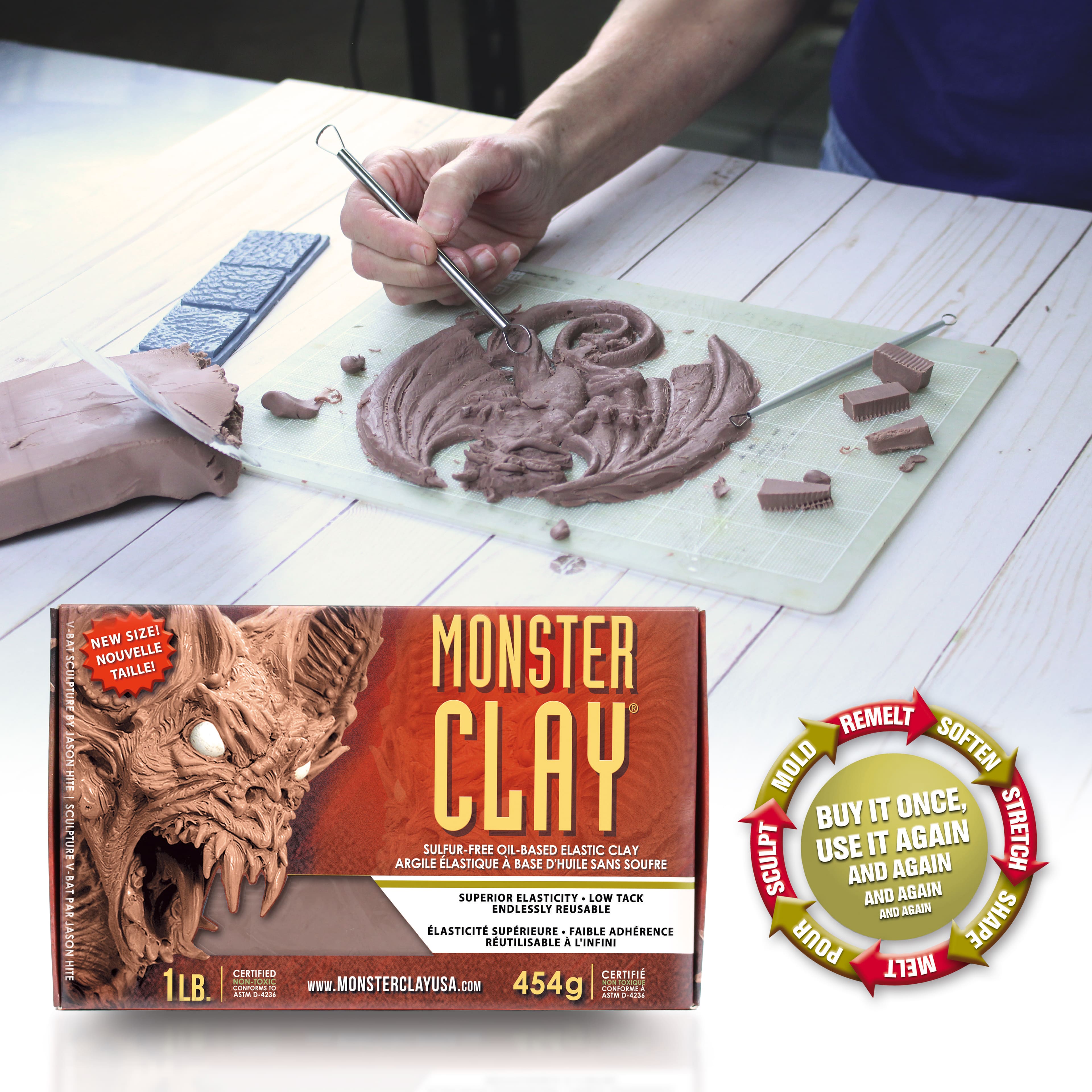 Monster Clay® 1lb. Medium Brown Elastic Clay