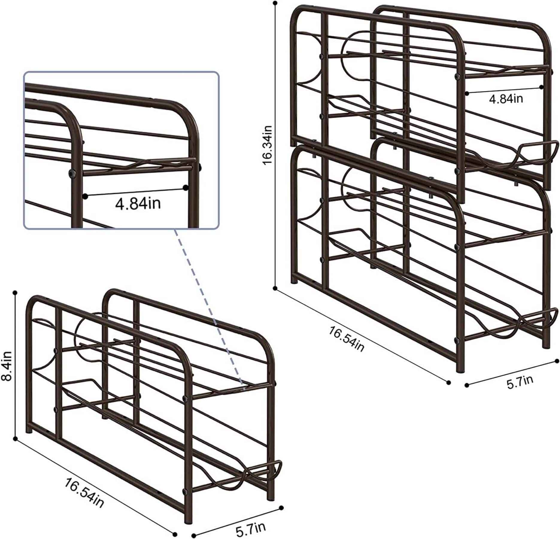 NEX™ 12oz. 20-Can Capacity Black Organizer and Dispenser, 2ct.