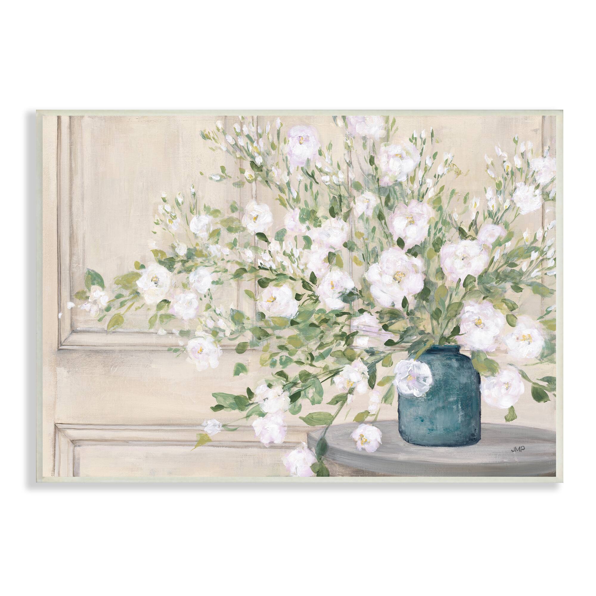 Stupell Industries Geranium Tabletop Country Still Life Painting Blooming Flowers Wall Plaque