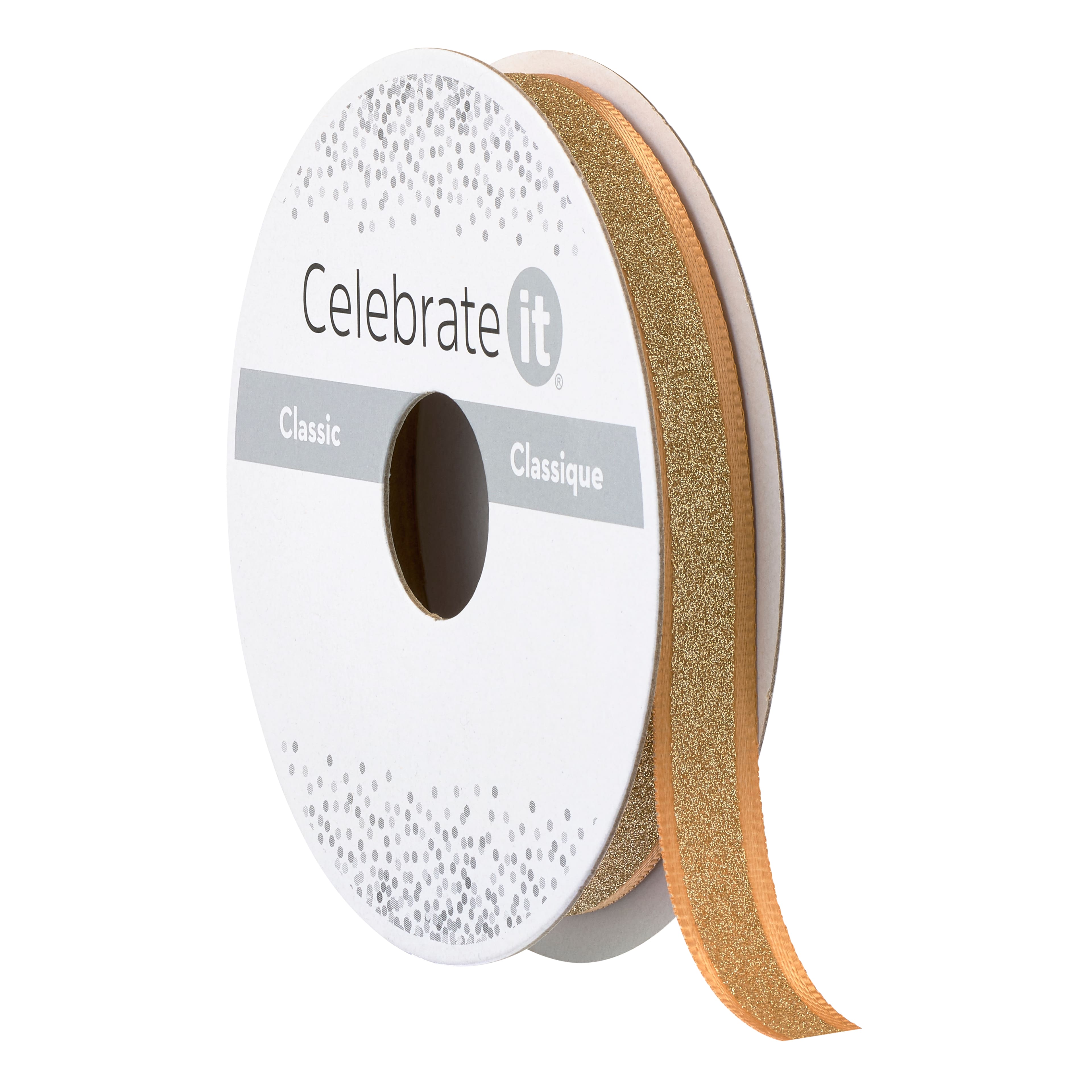 3/8" x 7yd. Satin Glitter Ribbon by Celebrate It™